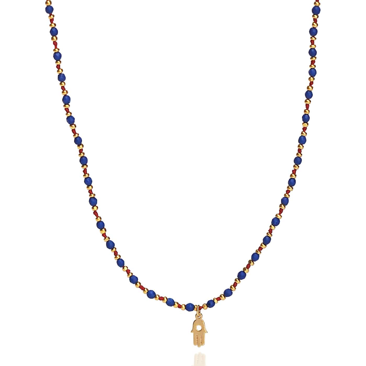 Handmade Beaded Necklace With Dangle Accent