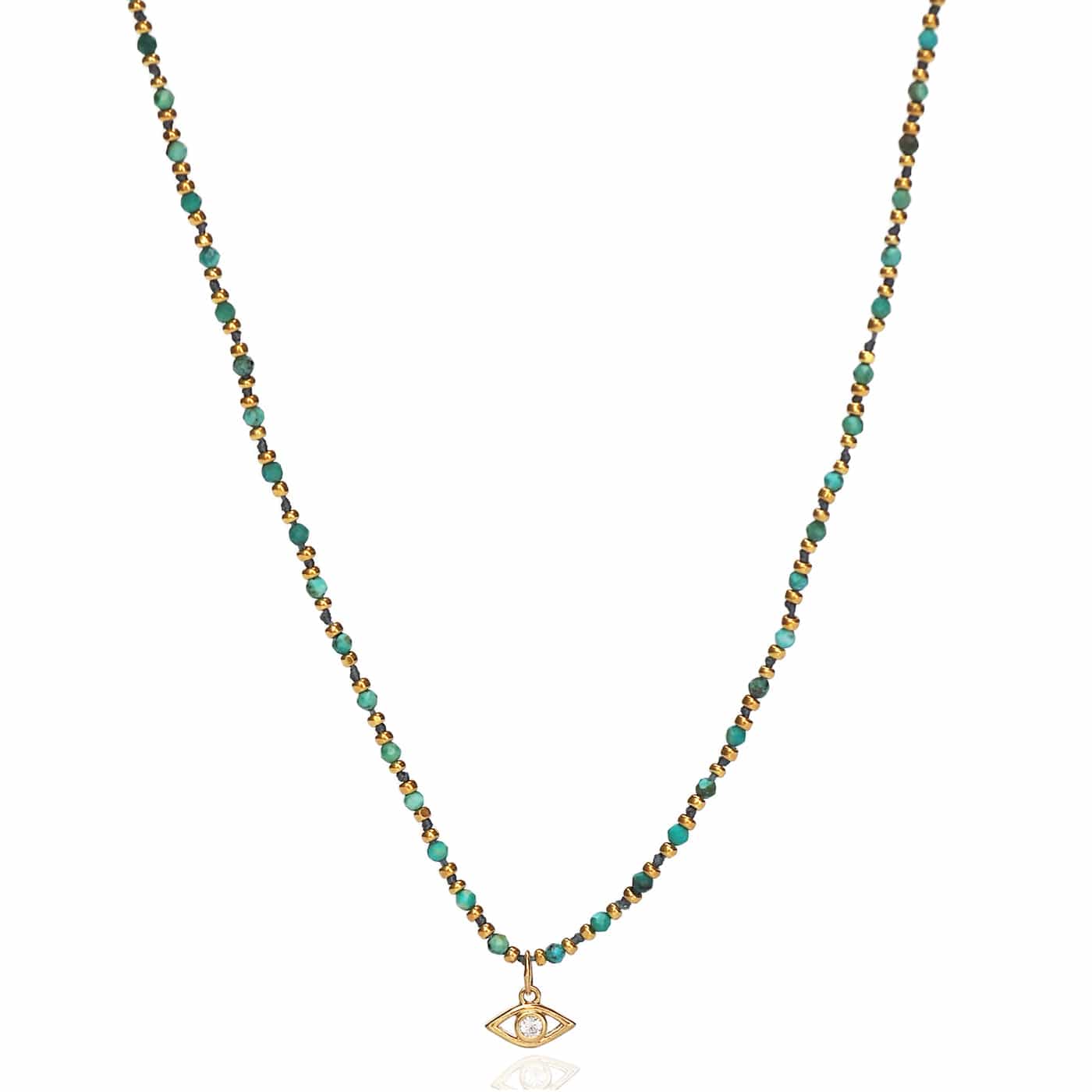 Handmade Beaded Necklace With Dangle Accent - Image 2