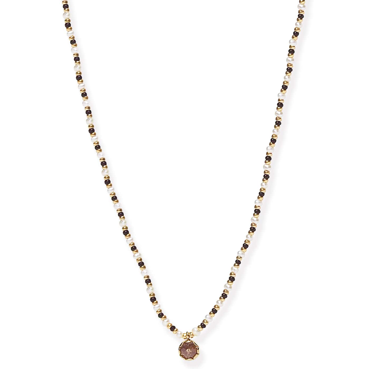 Handmade Beaded Necklace With Glass Stone Accent - Image 4