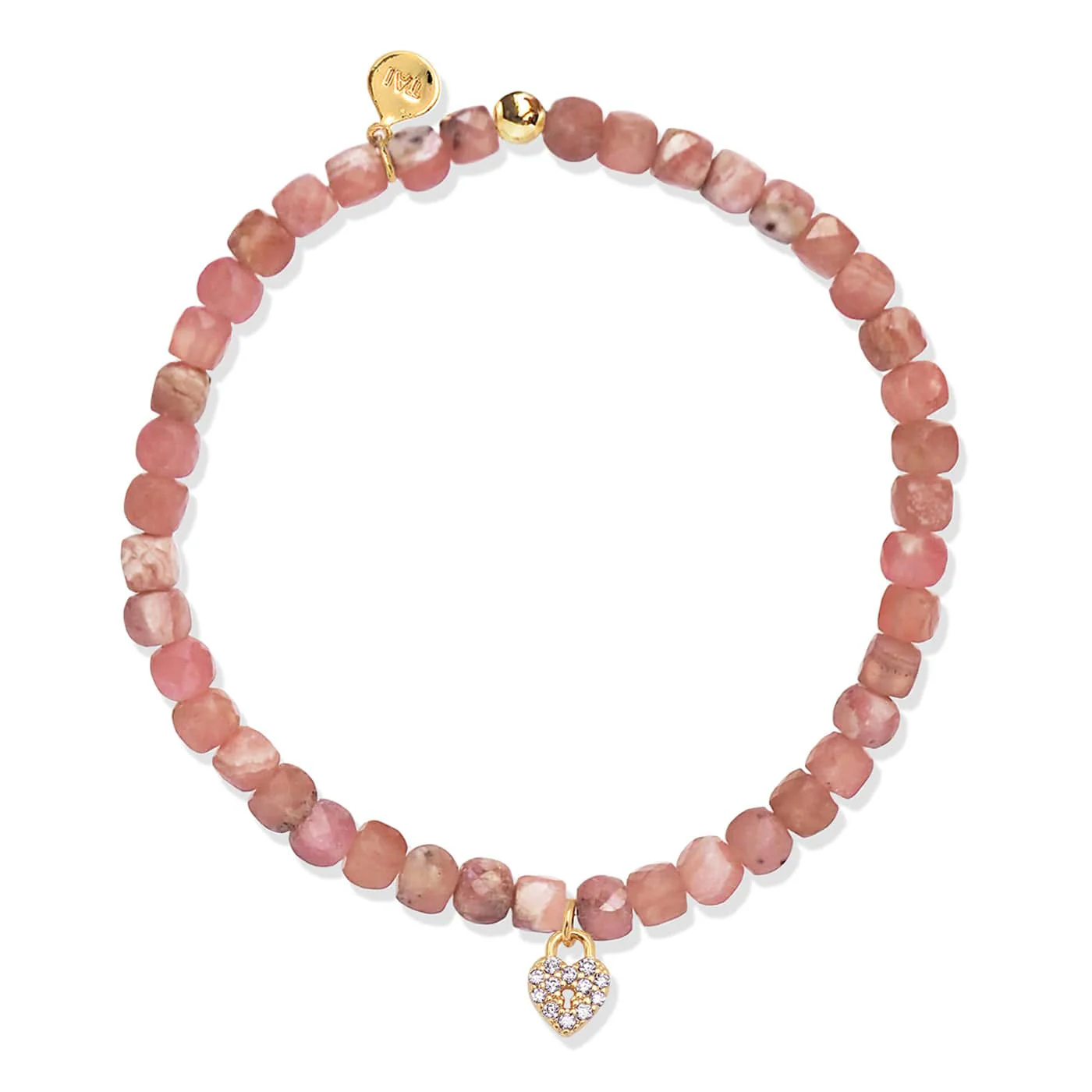 Handmade Beaded Stretch Bracelet with Charm Accent