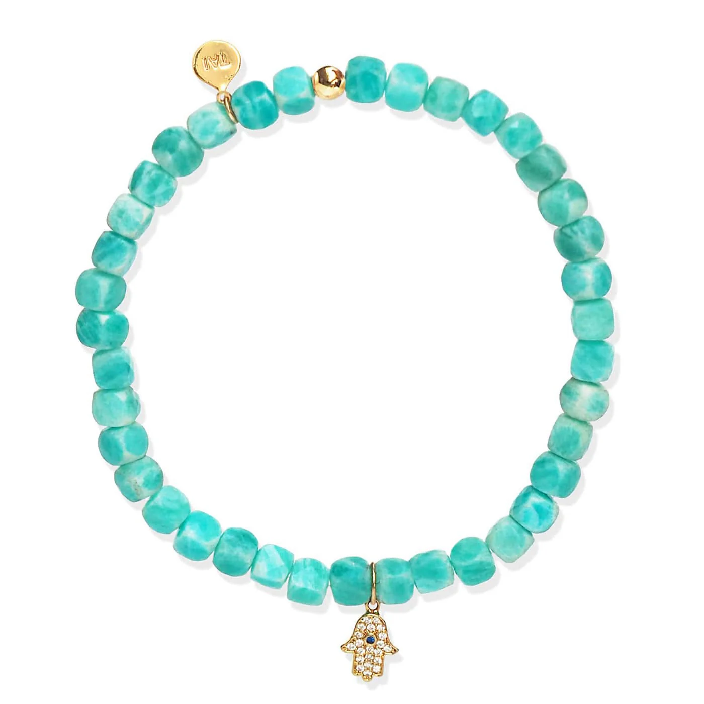 Handmade Beaded Stretch Bracelet with Charm Accent - Image 4