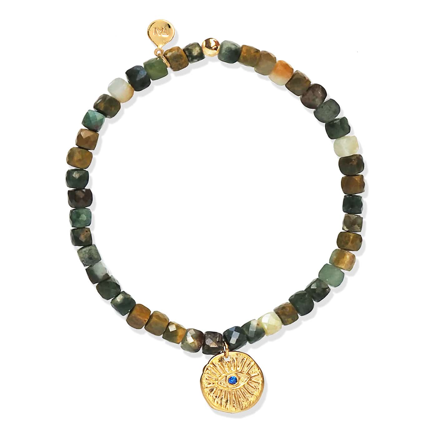 Handmade Beaded Stretch Bracelet with Charm Accent - Image 6