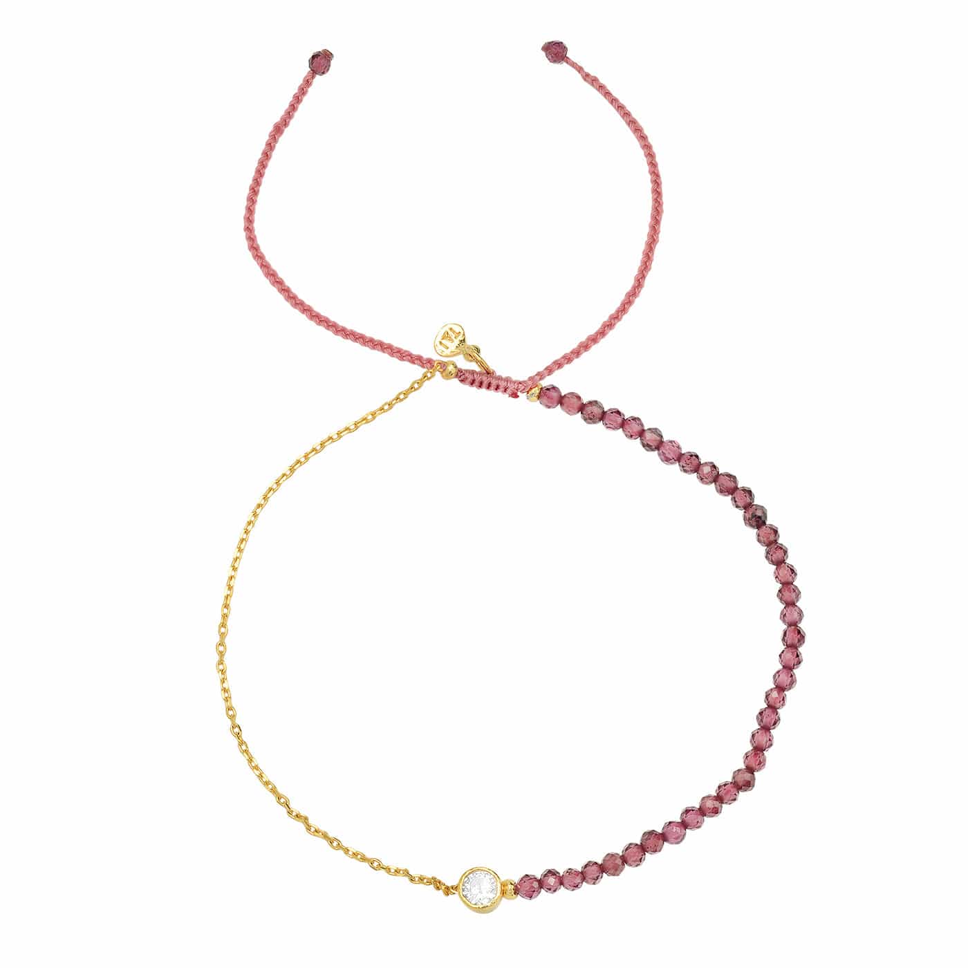 Handmade Gemstone Beaded Bracelet with CZ Charm - Image 3