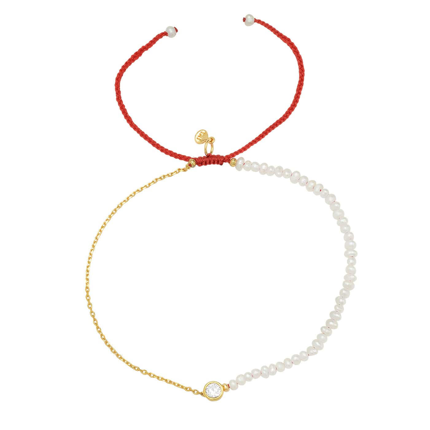 Handmade Gemstone Beaded Bracelet with CZ Charm - Image 6