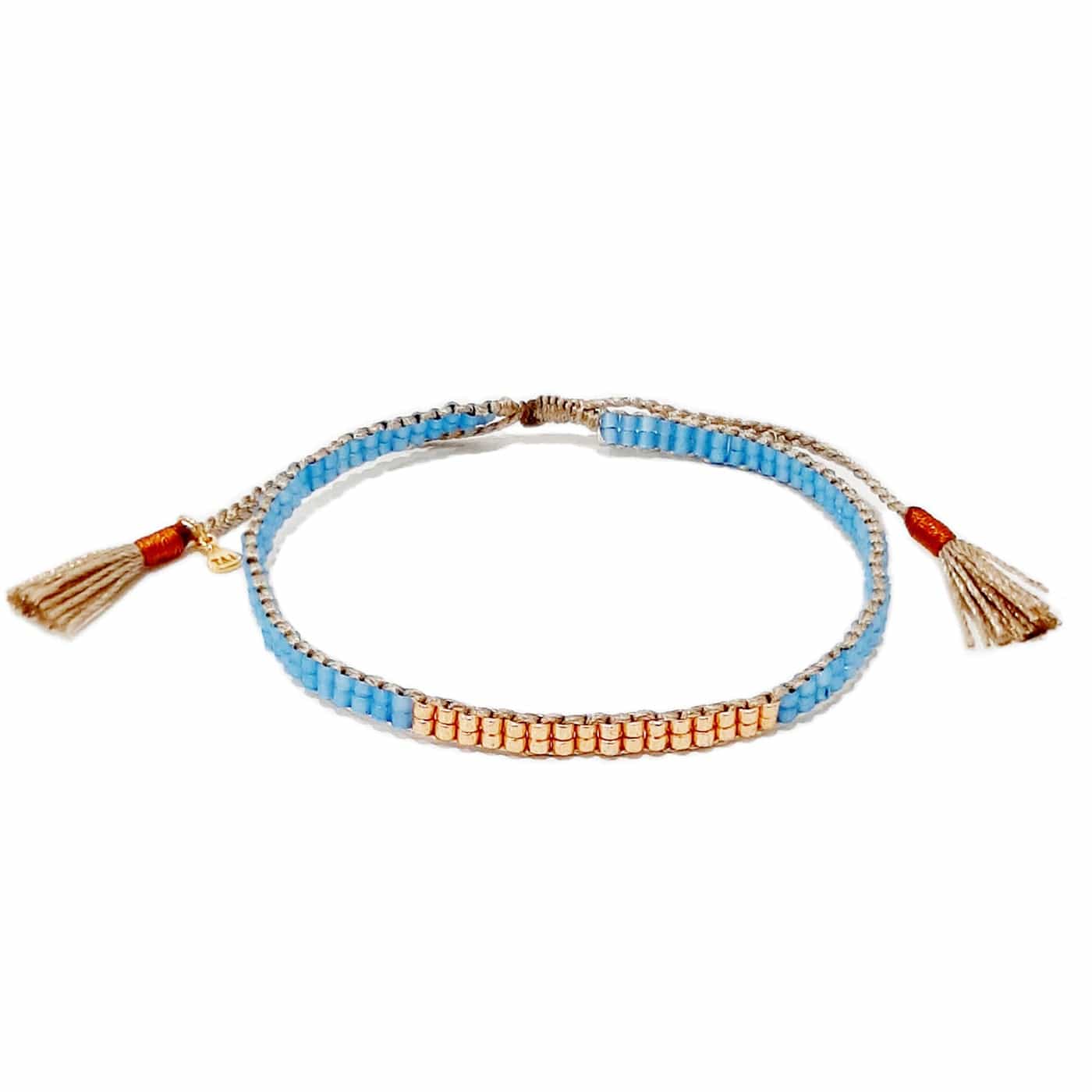 Double Row Japanese Beaded Bracelet – Gold Accents - Image 5