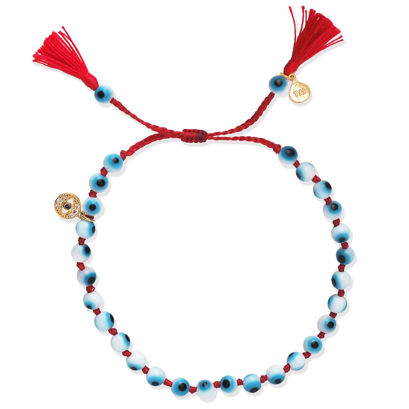 Handmade Evil Eye Beaded Bracelet - Image 4