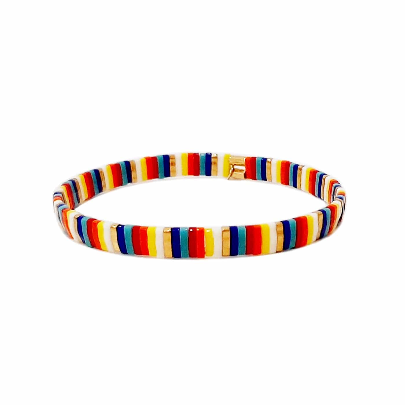 Handmade Multi-Colored Tila Stretch Bracelets - Image 3