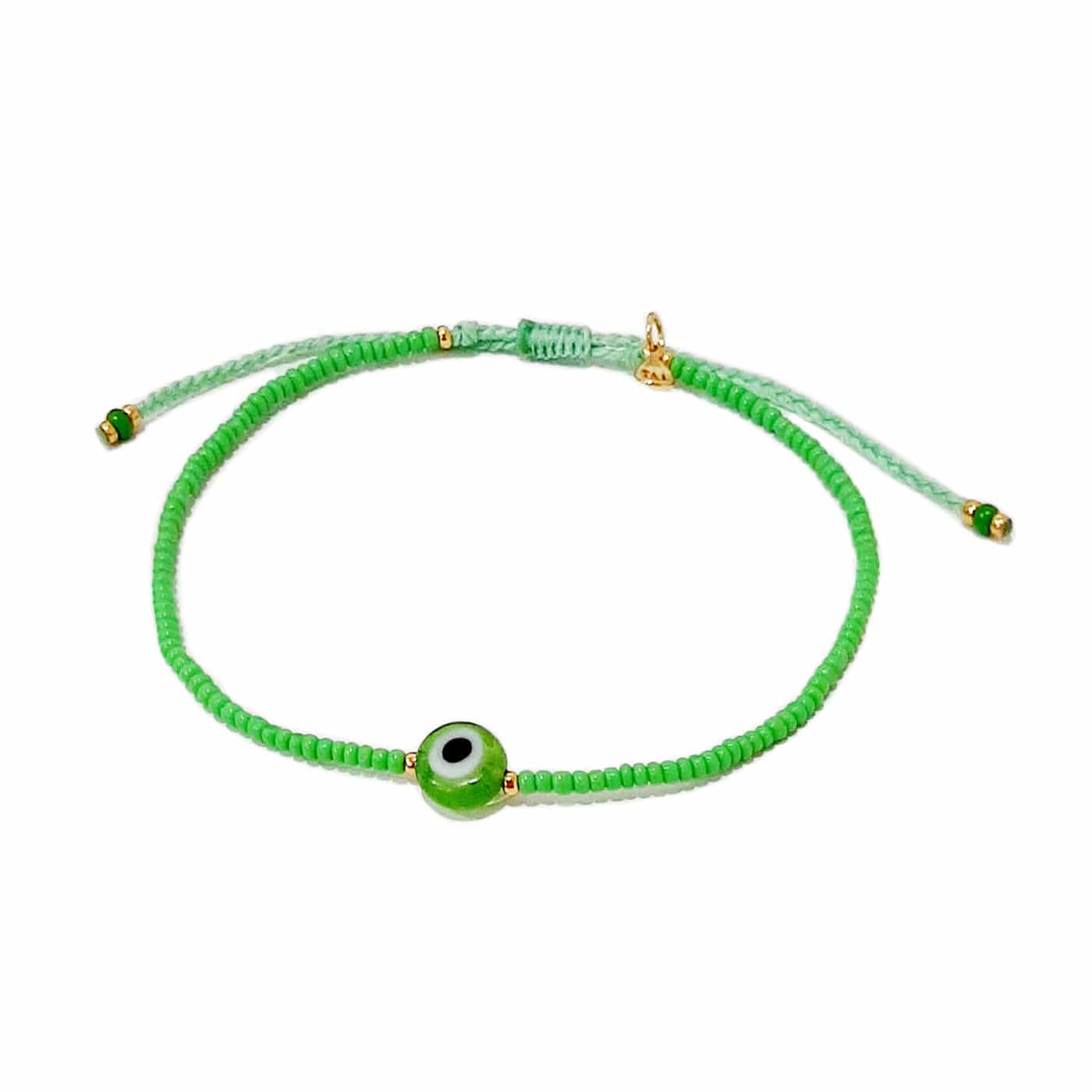 Handmade Seed Bead Evil Eye Bracelet - Image 3