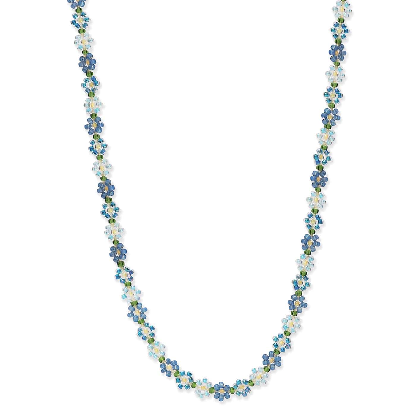Handmade Seed Bead Floral Necklace - Image 4