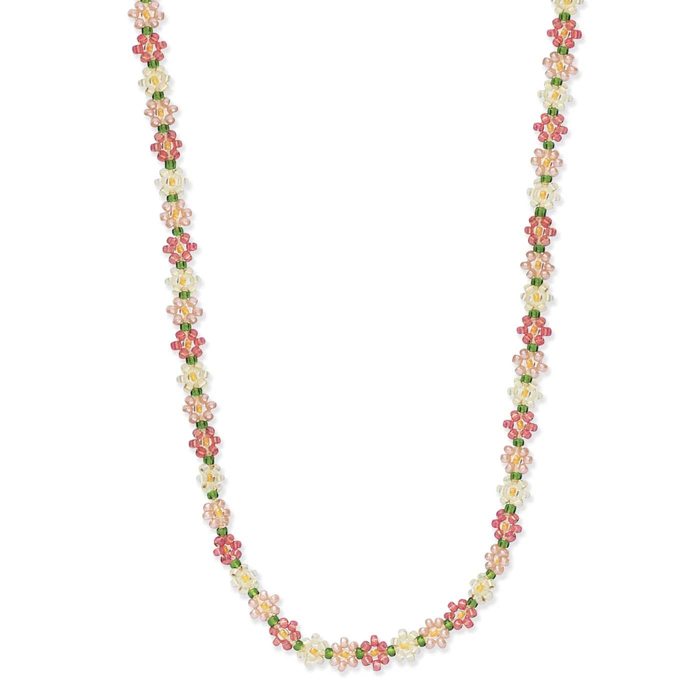 Handmade Seed Bead Floral Necklace - Image 5
