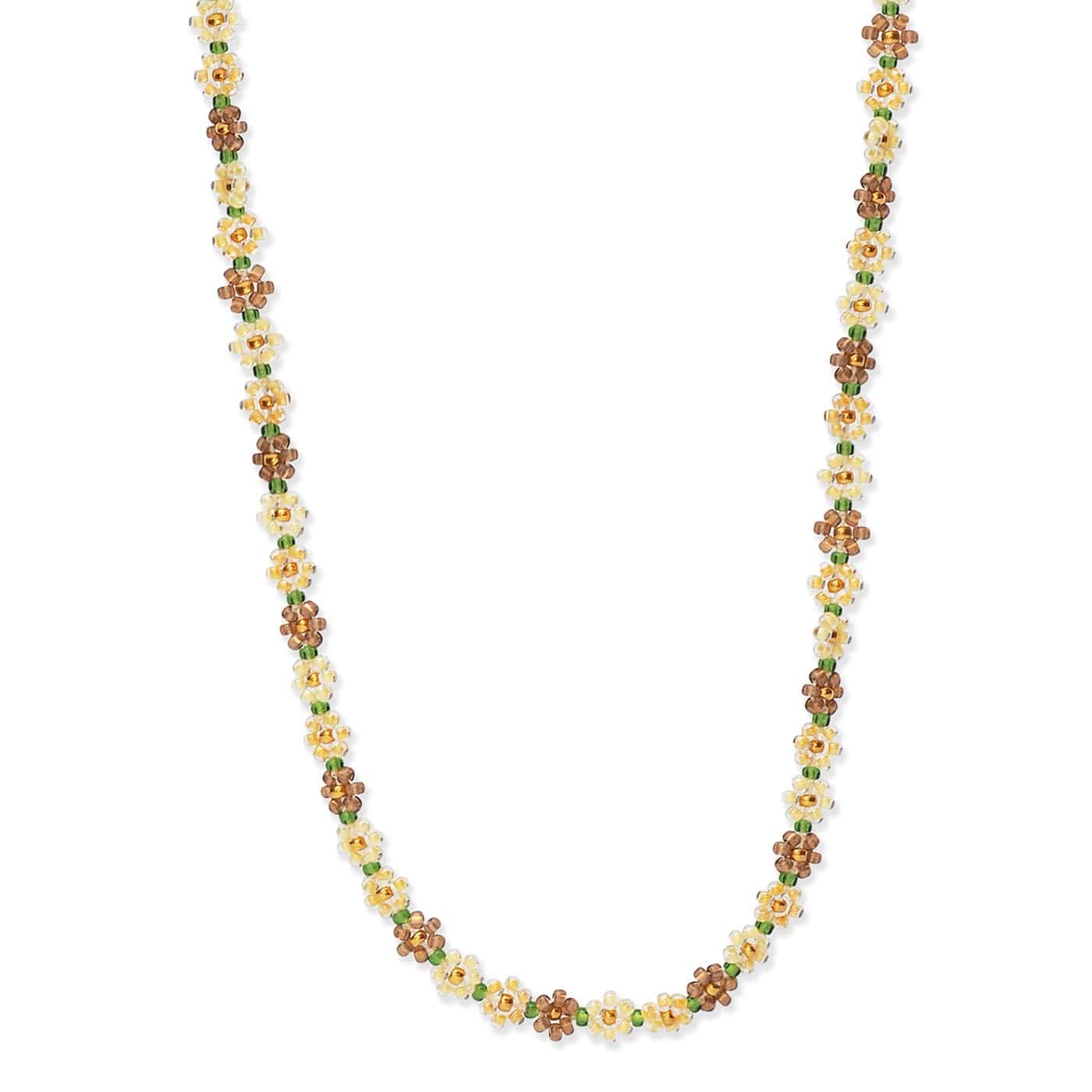 Handmade Seed Bead Floral Necklace - Image 6