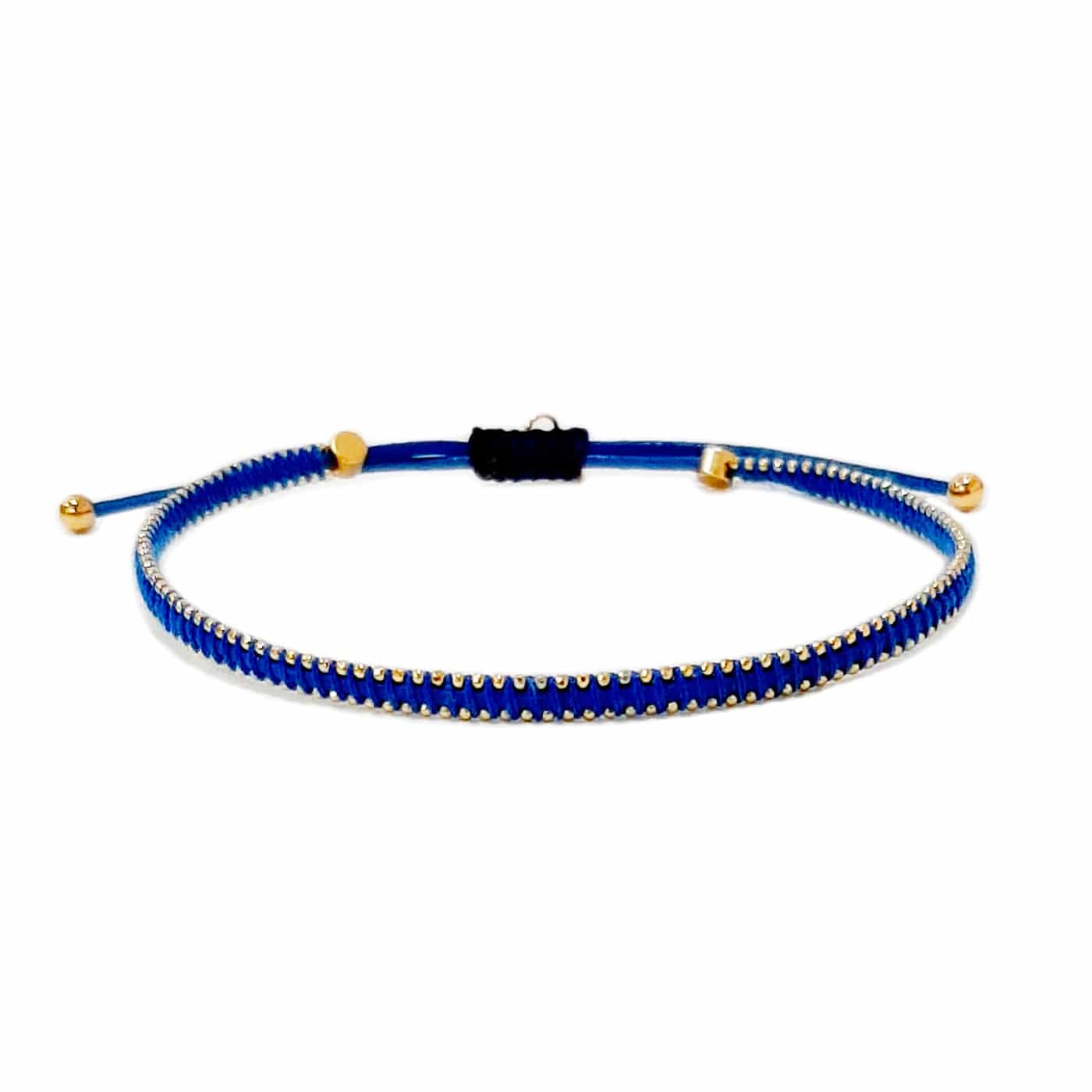 Silk Cord Bracelet with Gold Beaded Detail - Image 2