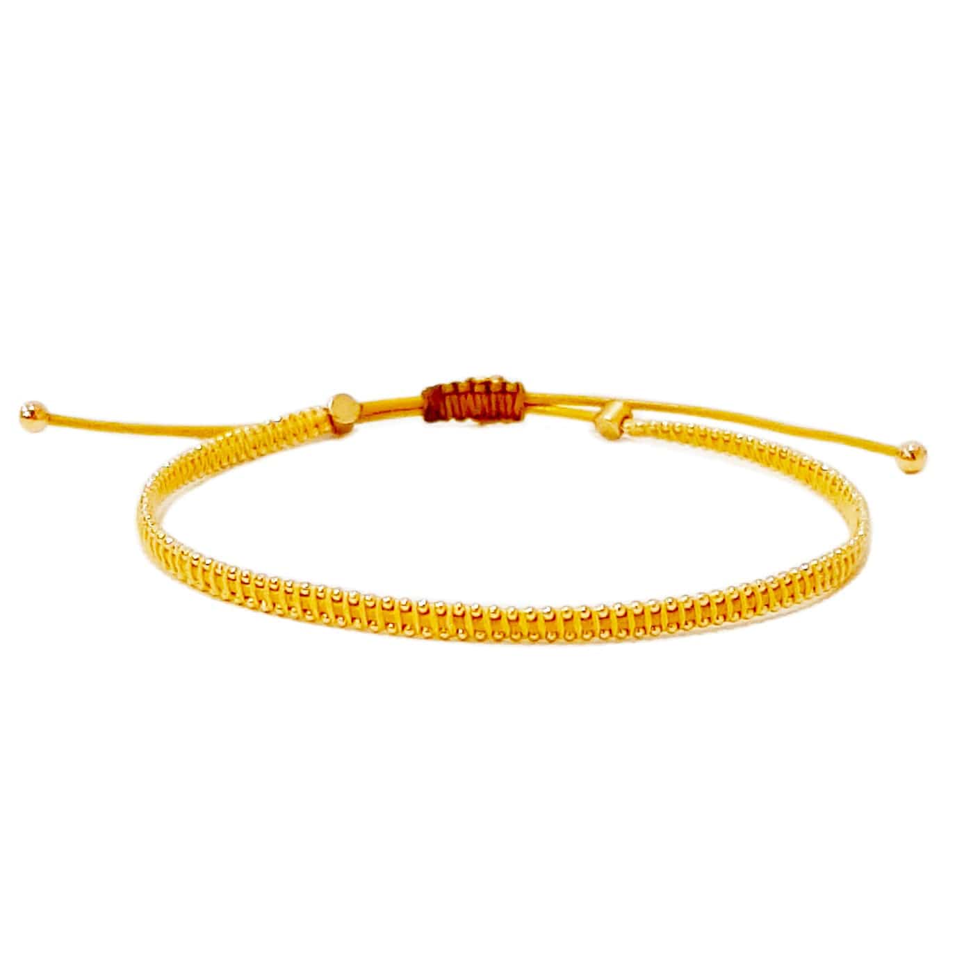 Silk Cord Bracelet with Gold Beaded Detail - Image 7