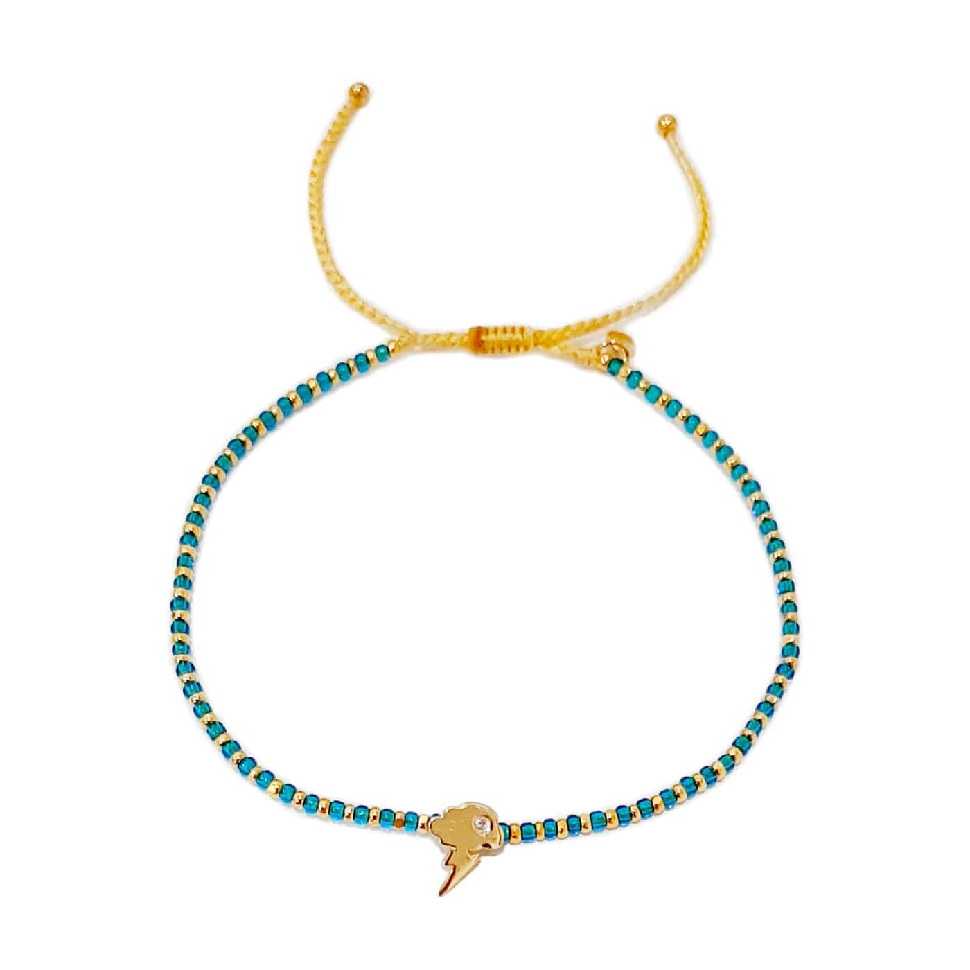 Handwoven Bracelet With Lightning Charm