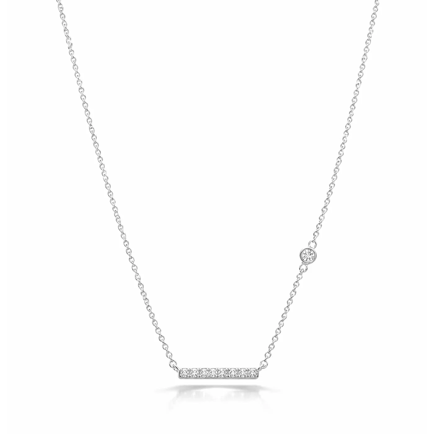 Horizontal Bar Necklace with Stone Accents - Image 2