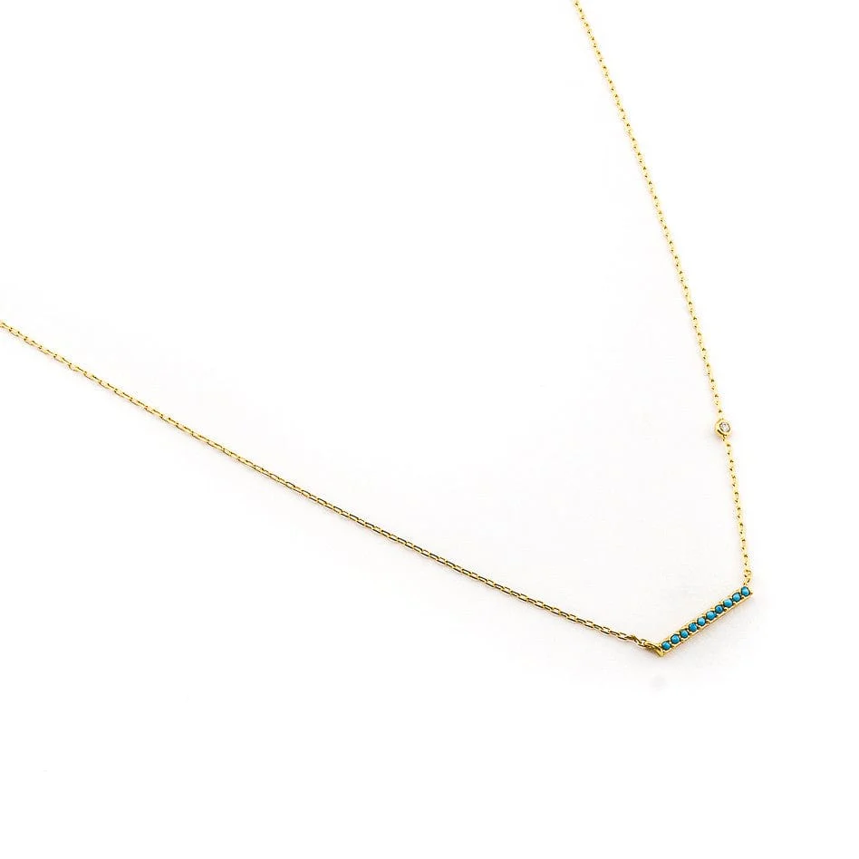 Horizontal Bar Necklace with Stone Accents - Image 4