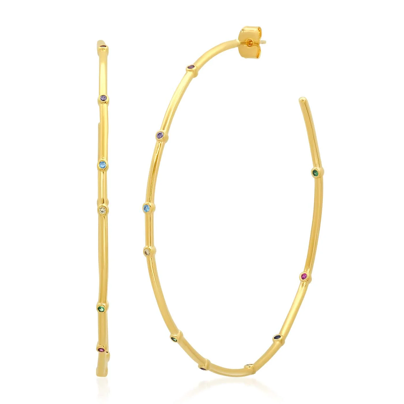 Rainbow Sparkle Hoop Earrings