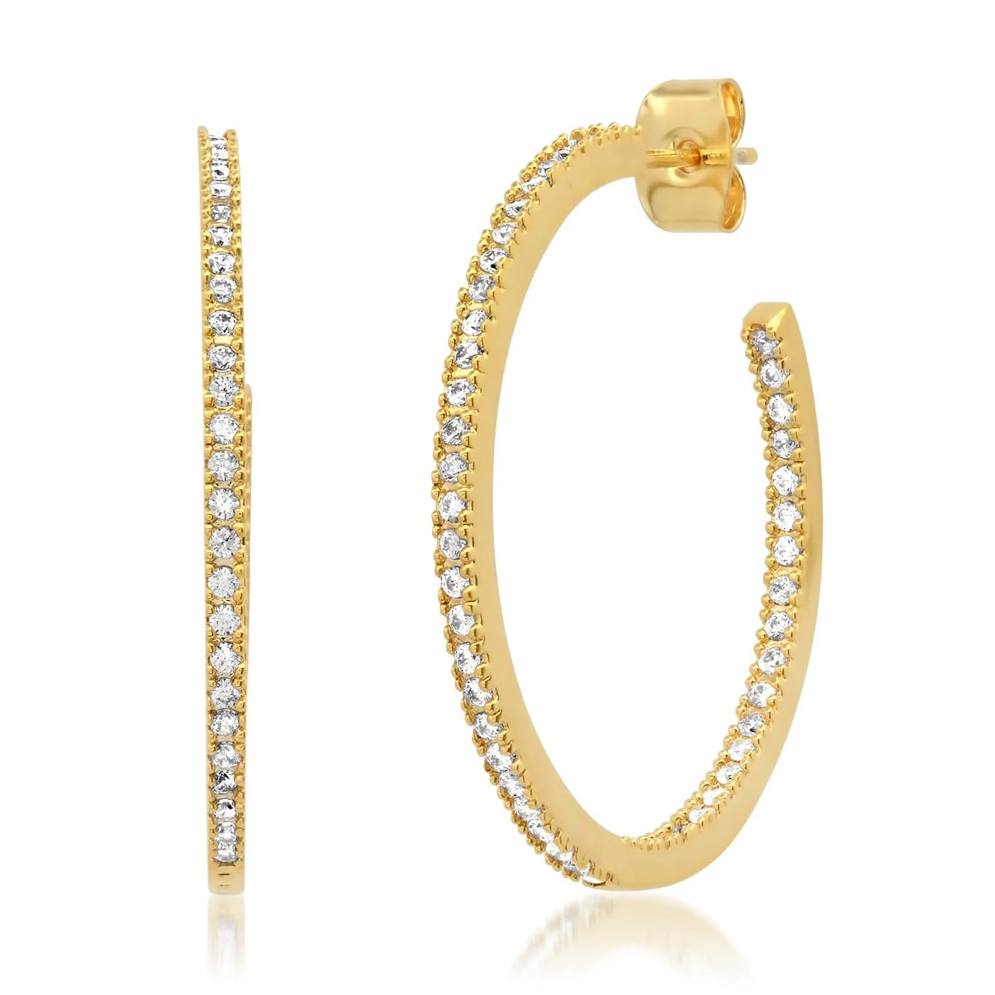 Large Pave CZ Hoops