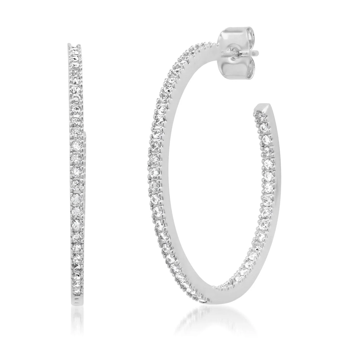 Large Pave CZ Hoops - Image 2