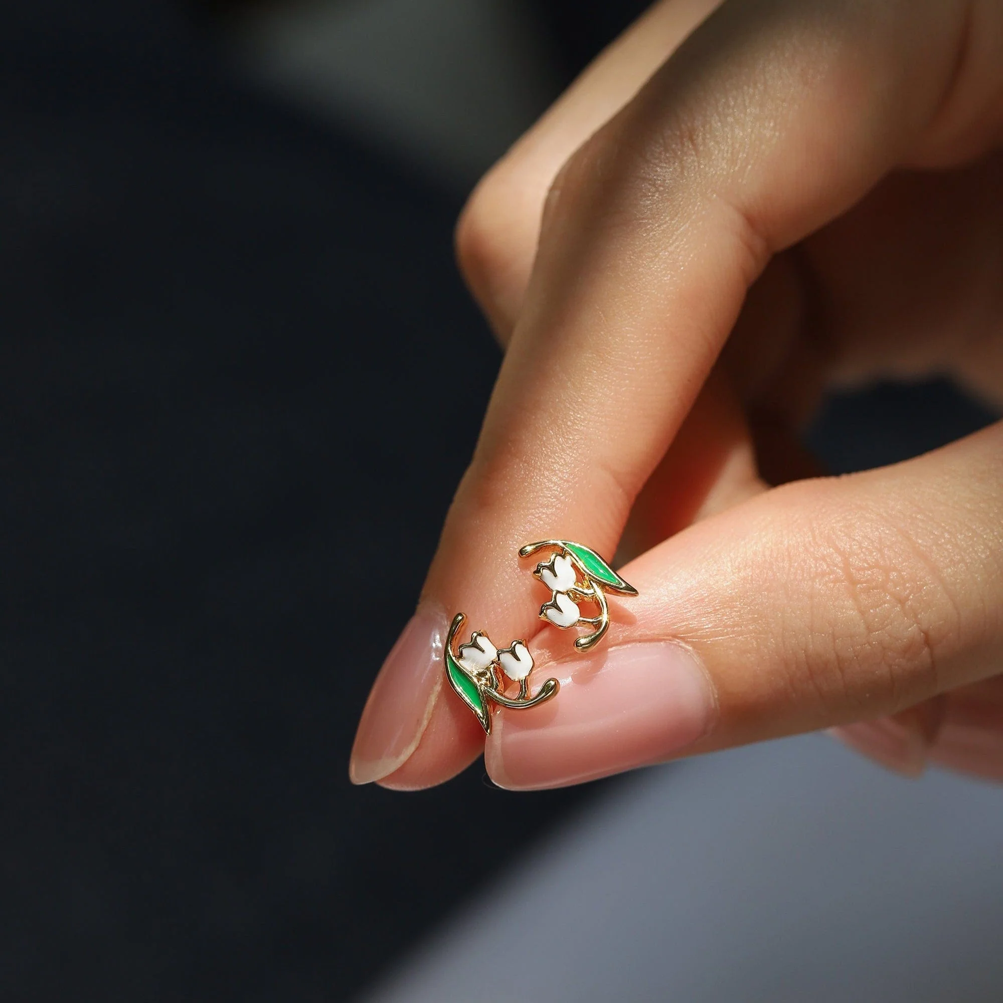 Lily of the Valley Stud Earrings - Image 2
