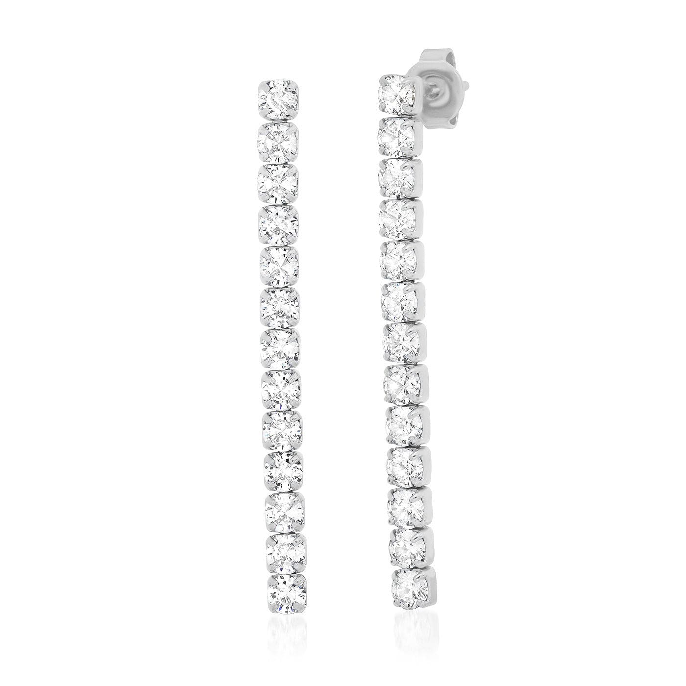 Short Linear CZ Earrings - Image 3