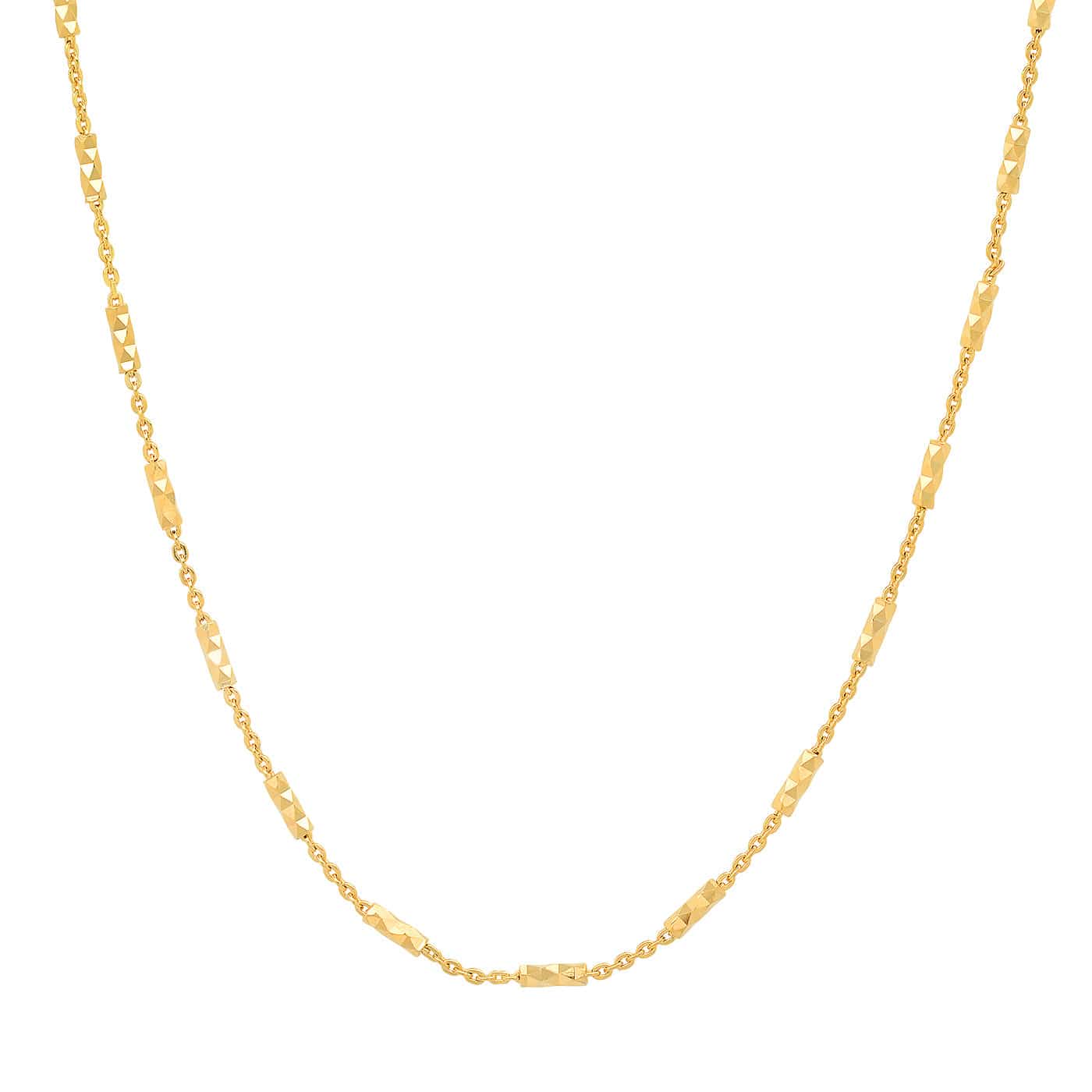 Diamond-Cut Link Bar Necklace