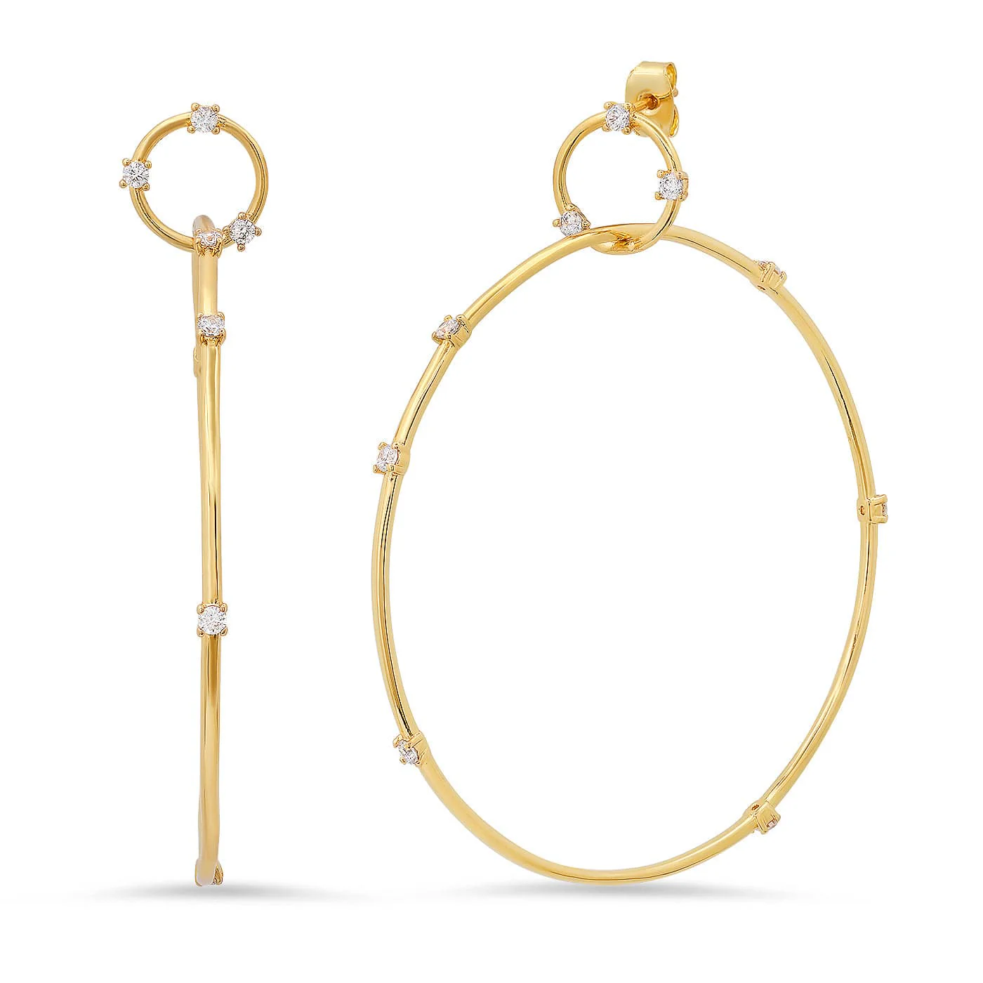 Linked Hoop with CZ Accents
