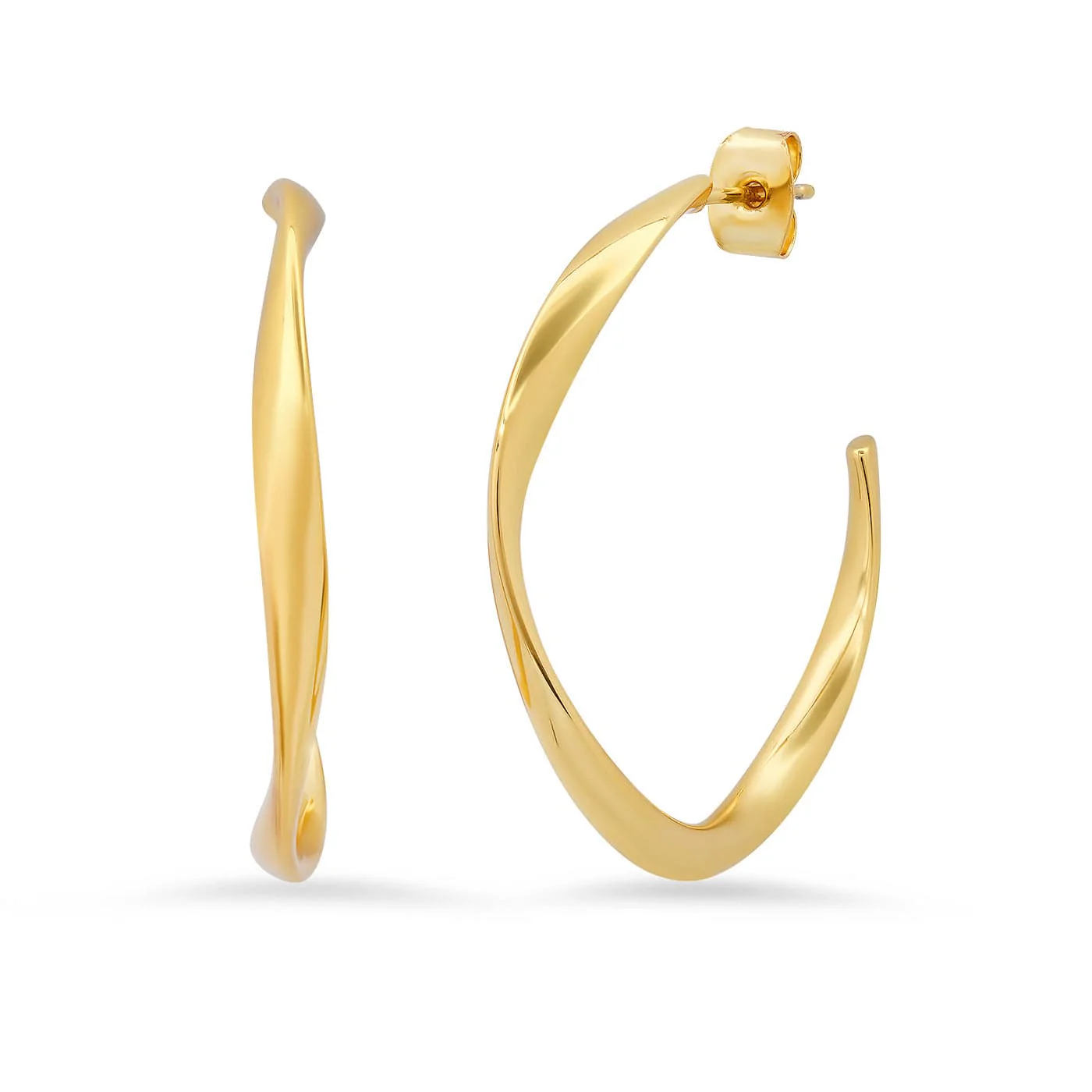 Wavy Gold Hoops | 35mm