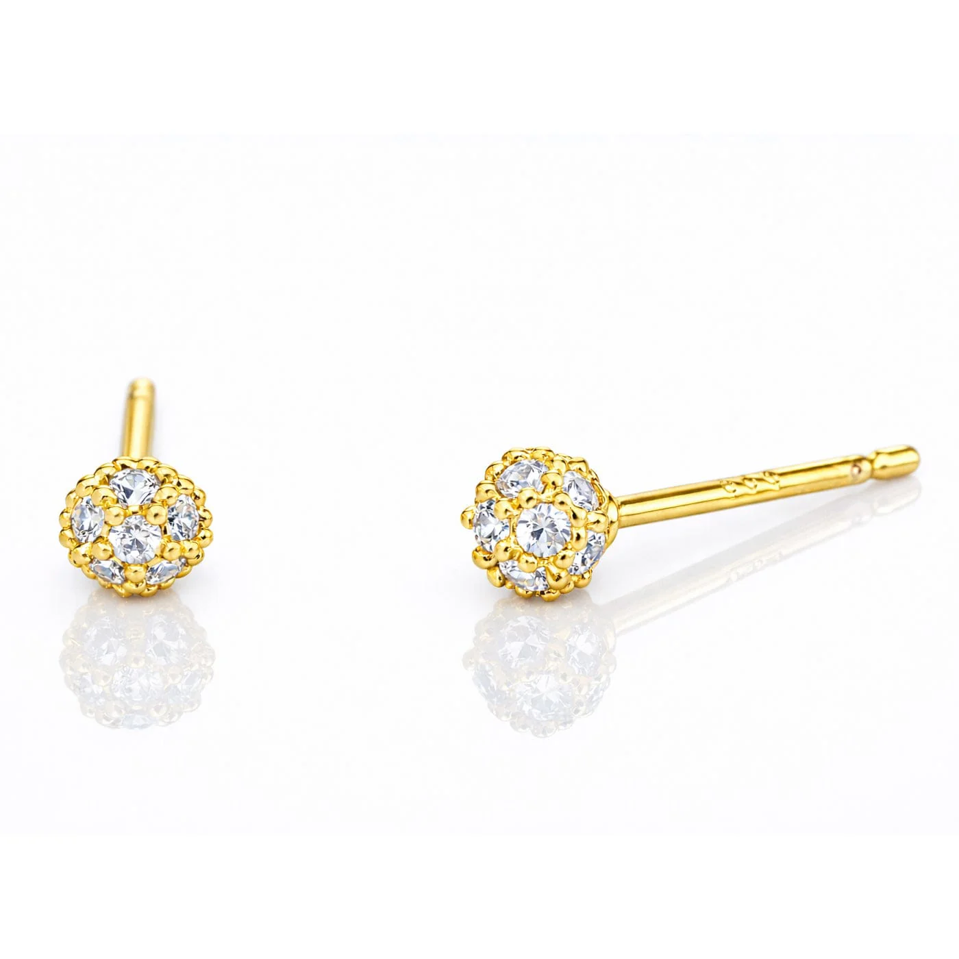 Mini Pave Ball Post Earrings