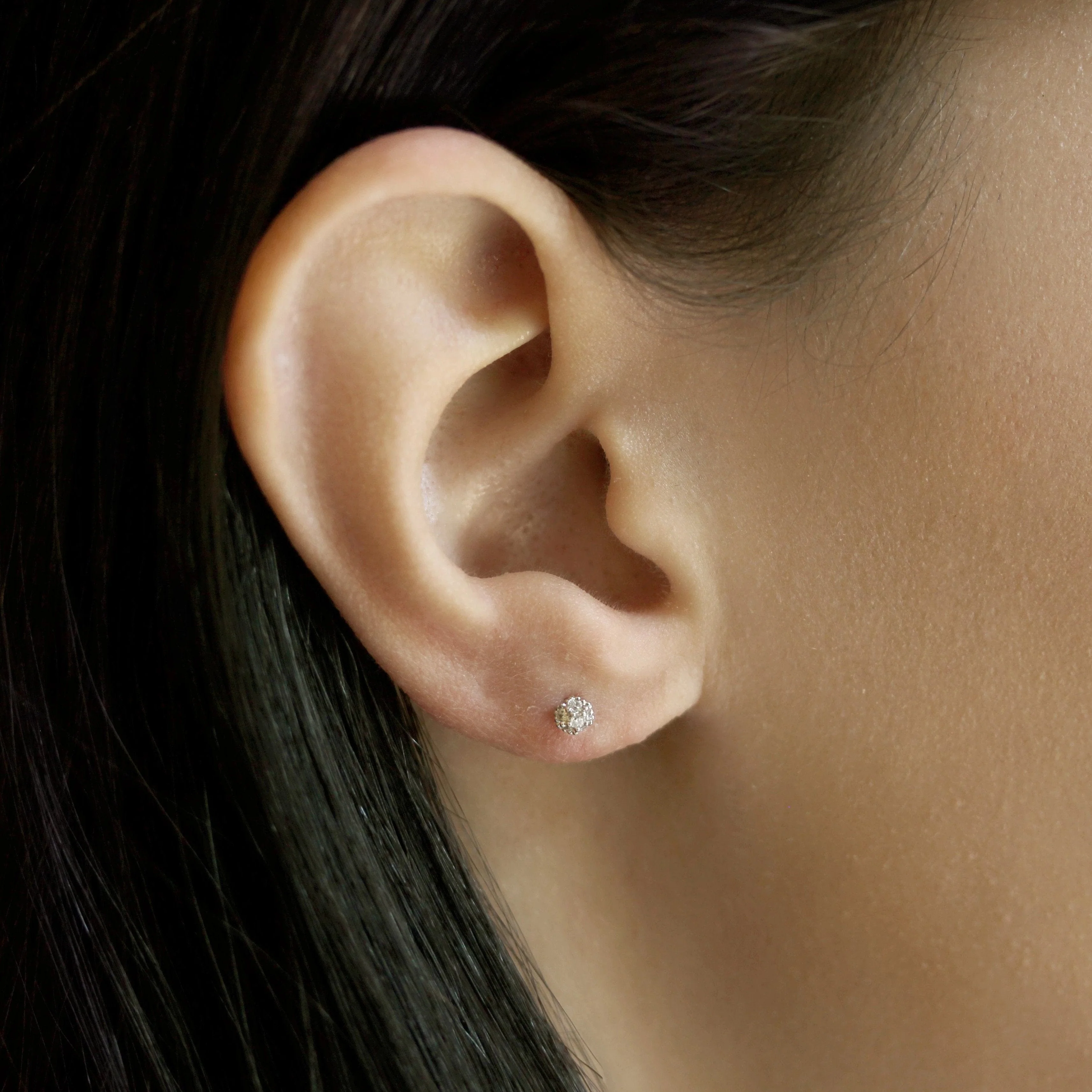 Mini Pave Ball Post Earrings - Image 2