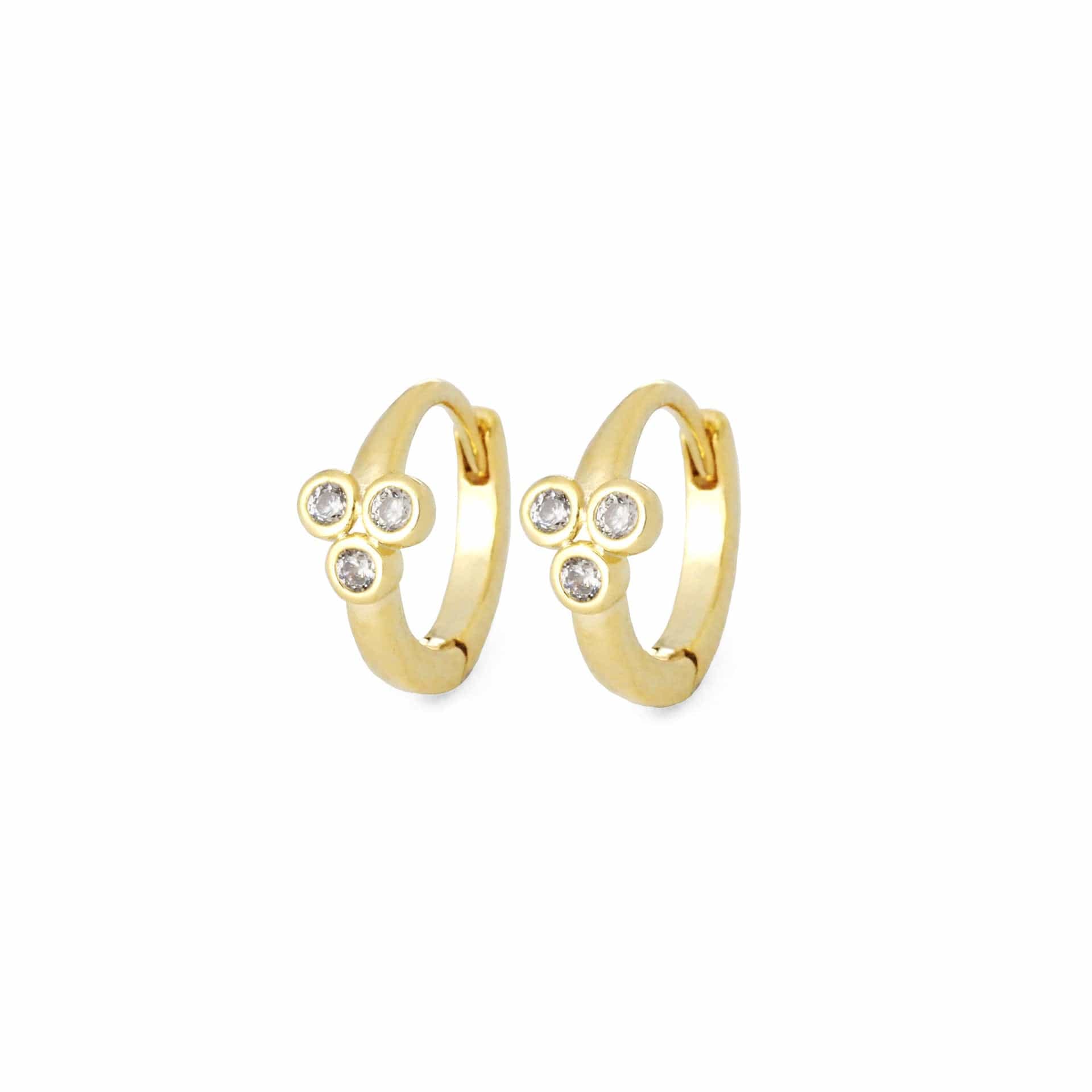 Mini Cubic Zirconia Cluster Huggie Earrings