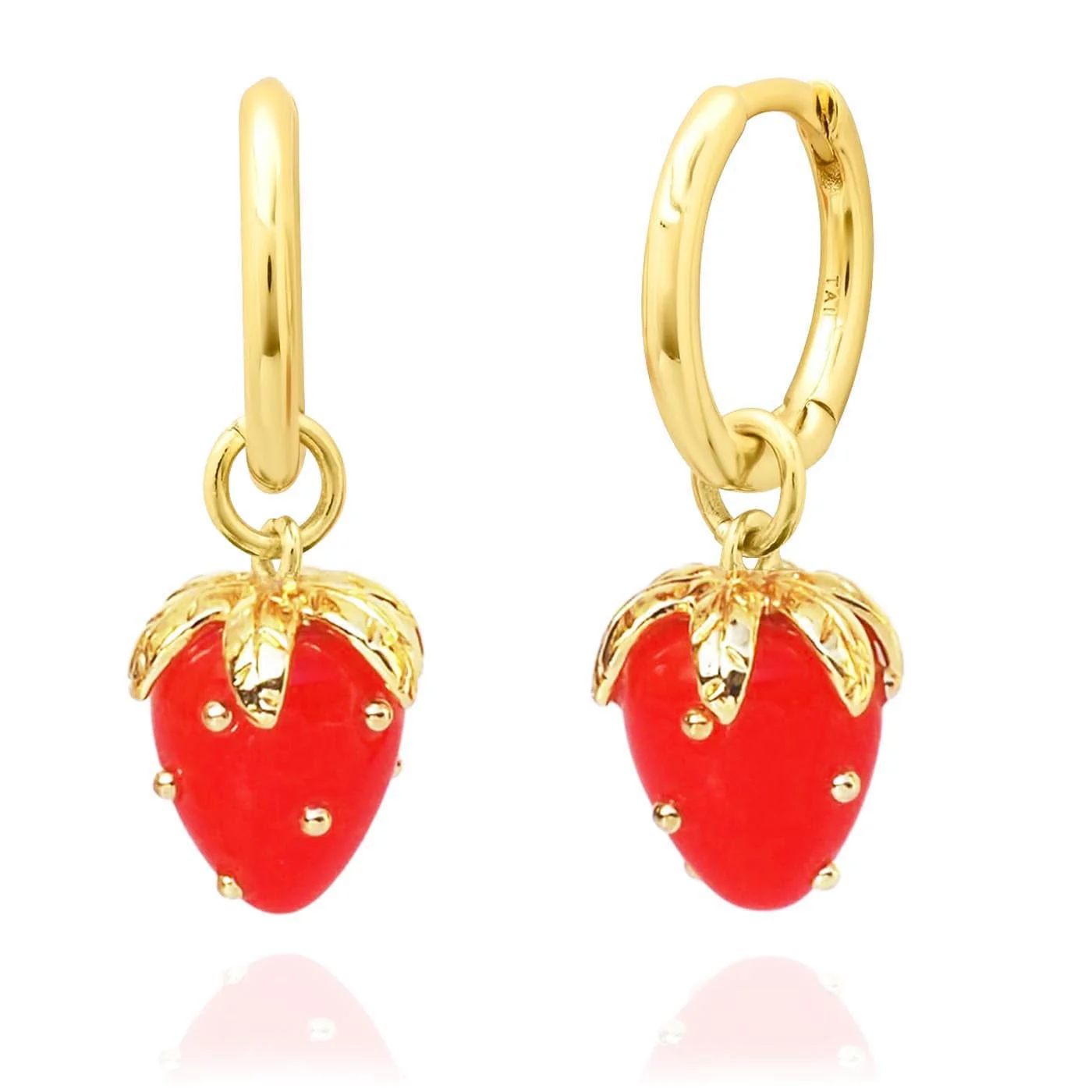 Mini Strawberry Charm Huggie