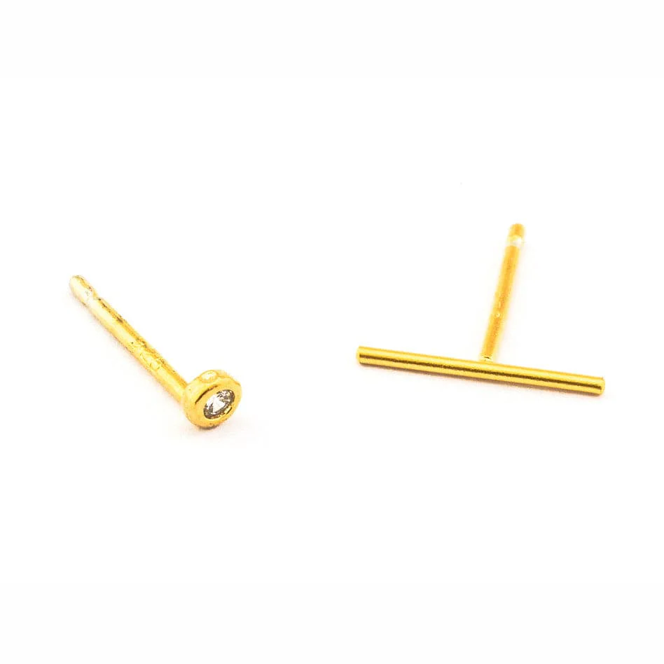 Mismatched Stick And Cz Studs