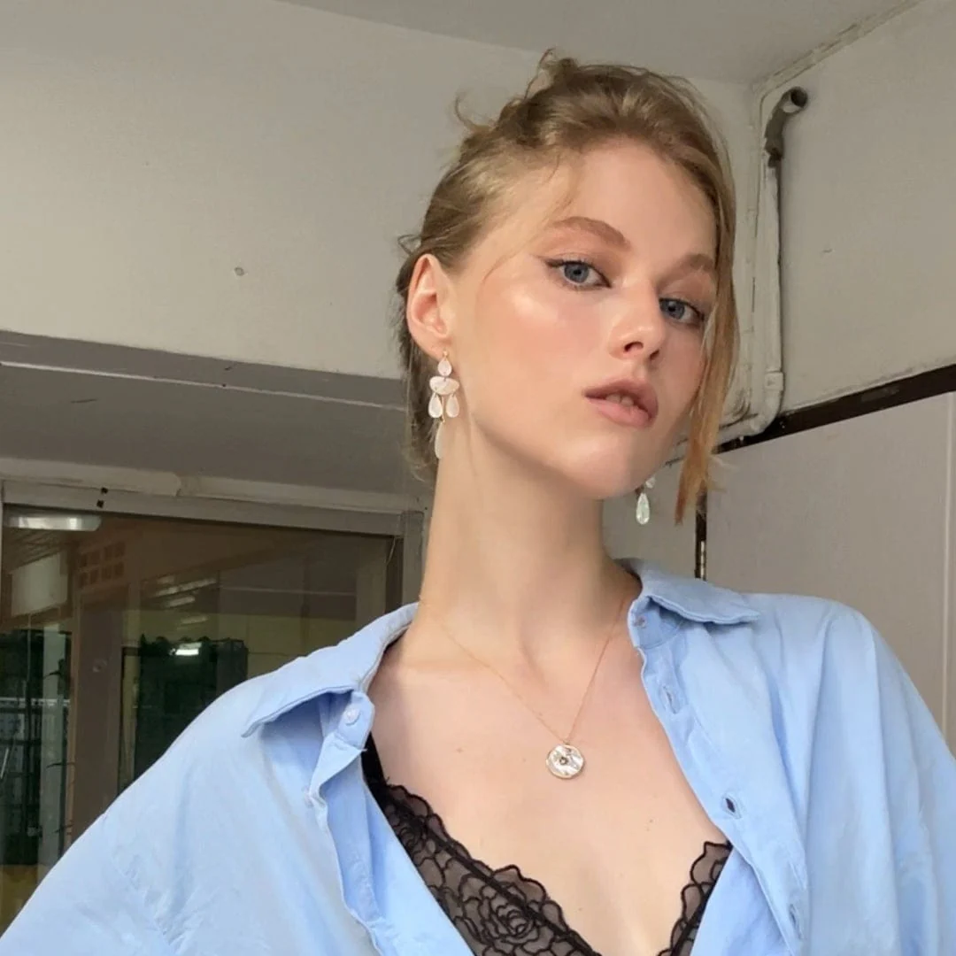 Mother of Pearl Cascade Drop Earrings - Image 2