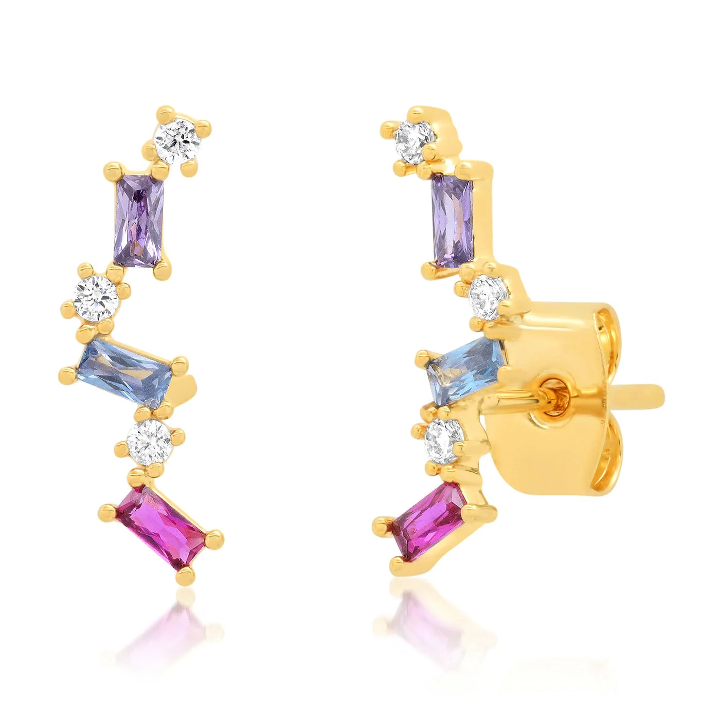 Multi-Dimensional Baguette Crawler Earrings - Image 2