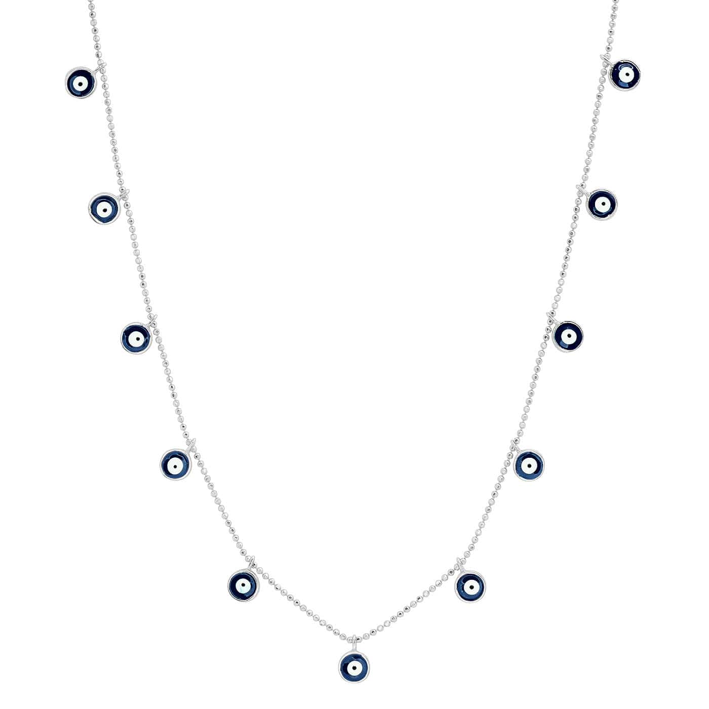 Enamel Evil Eye Drop Necklace - Image 2