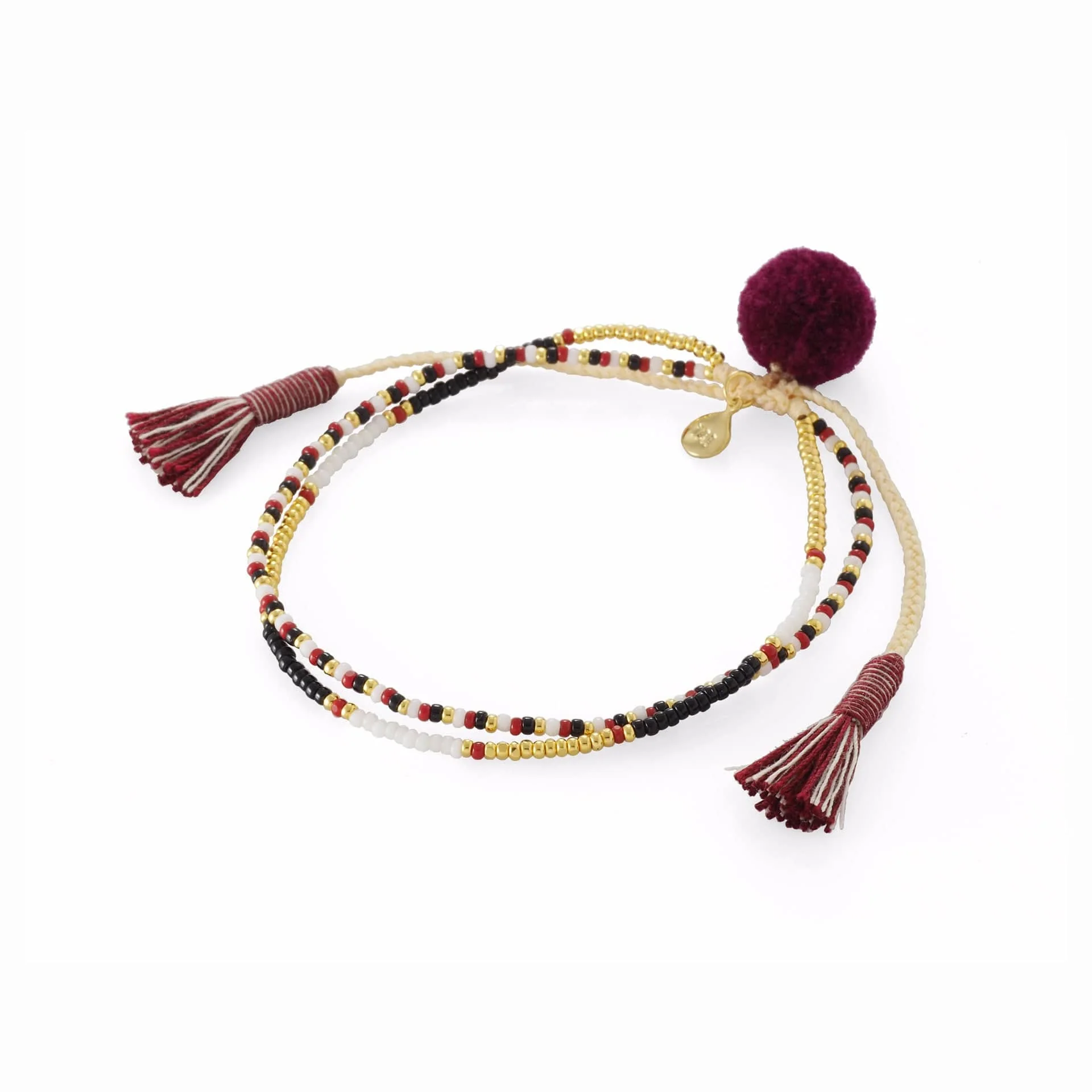 Handmade Pom Pom Double Strand Bracelet - Image 2
