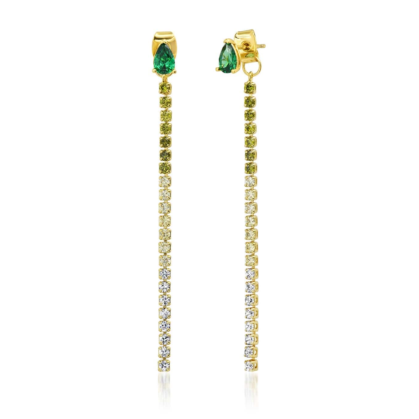 Ombre Linear CZ Earrings - Image 3