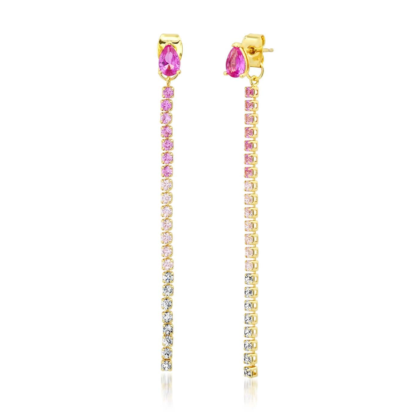 Ombre Linear CZ Earrings - Image 4