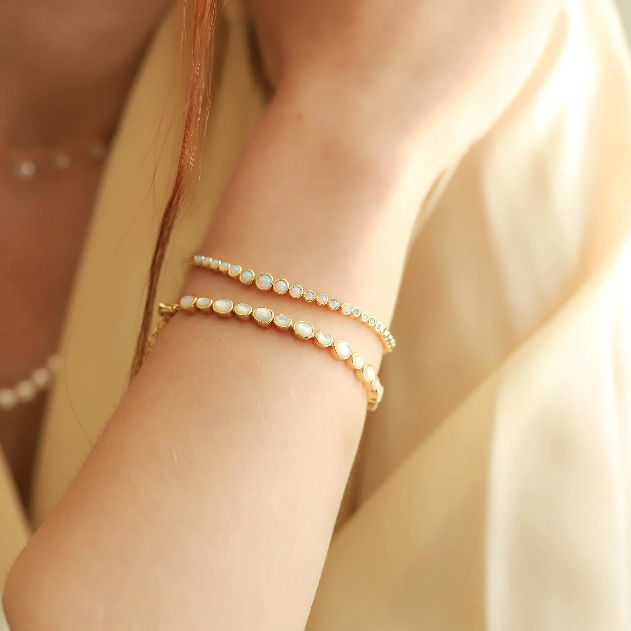 Opal Bezel Set Bolo Bracelet - Image 2