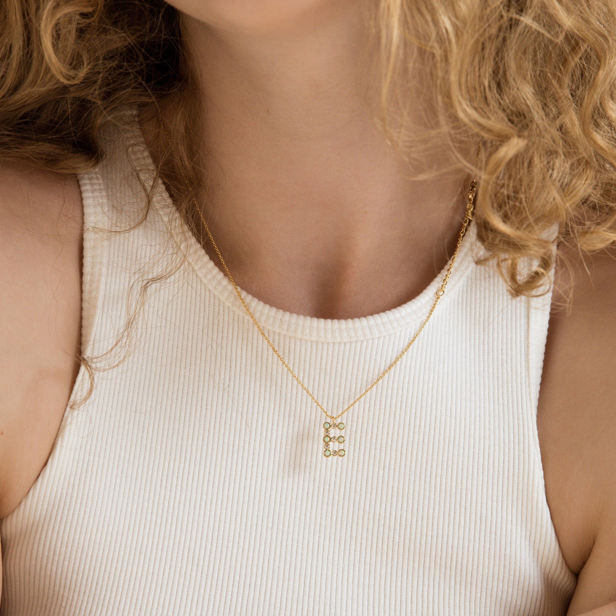 Opal Glow Monogram Necklace - Image 3