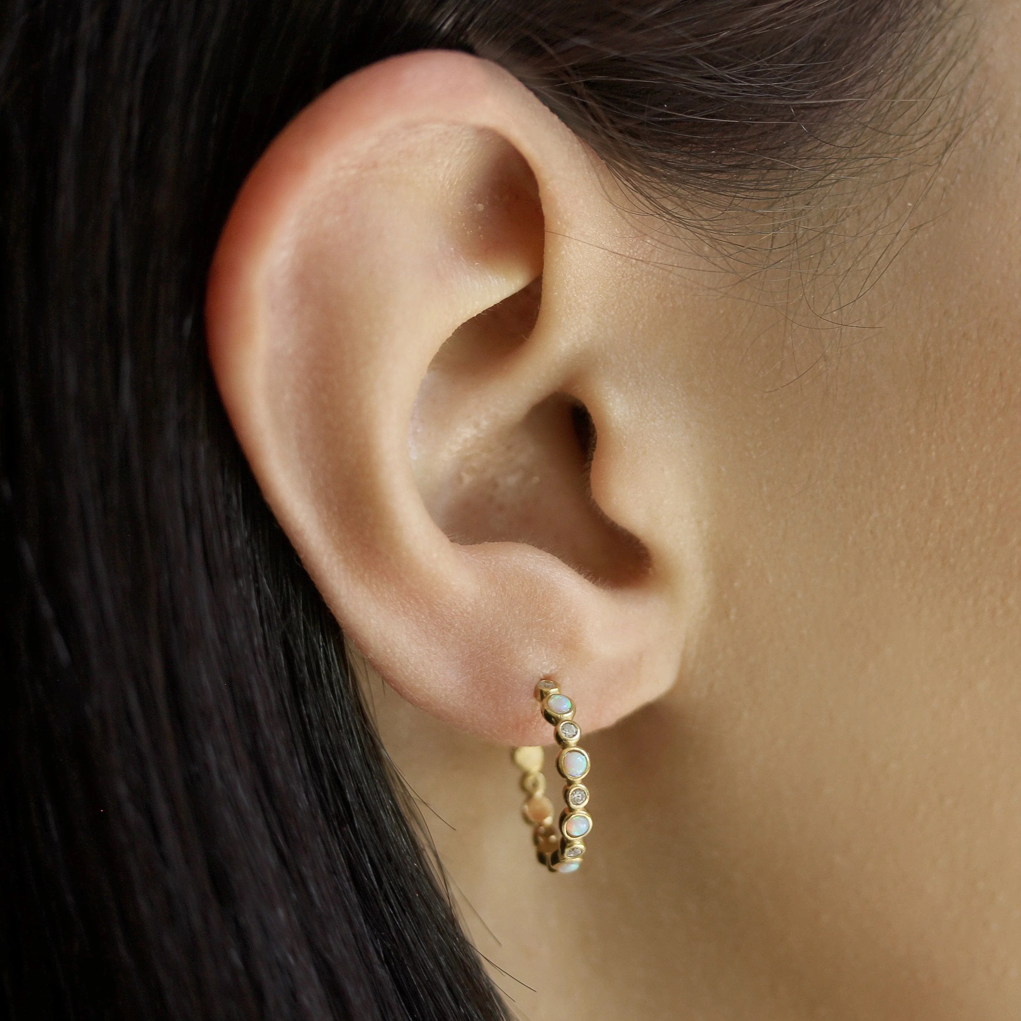 Opal Gold Vermeil Hoops - Image 2