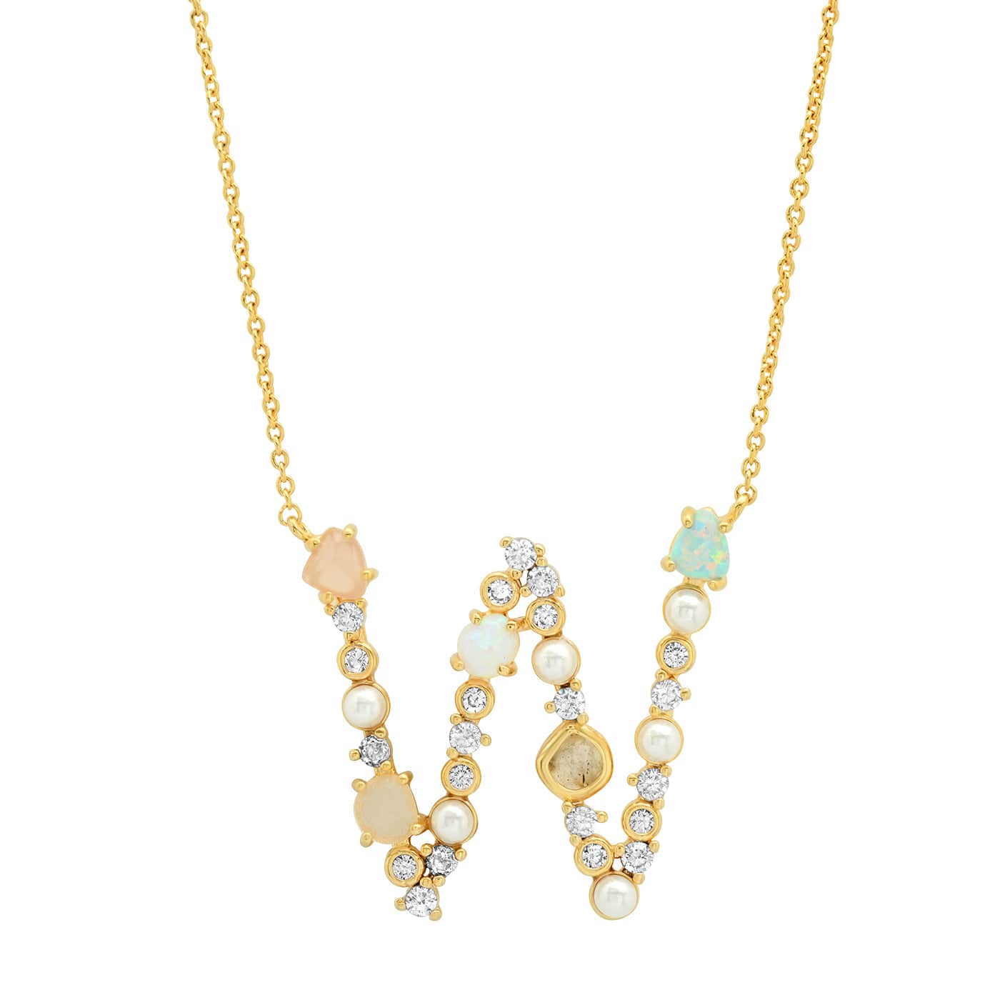 Opal & Pearl Initial Necklace - Image 23