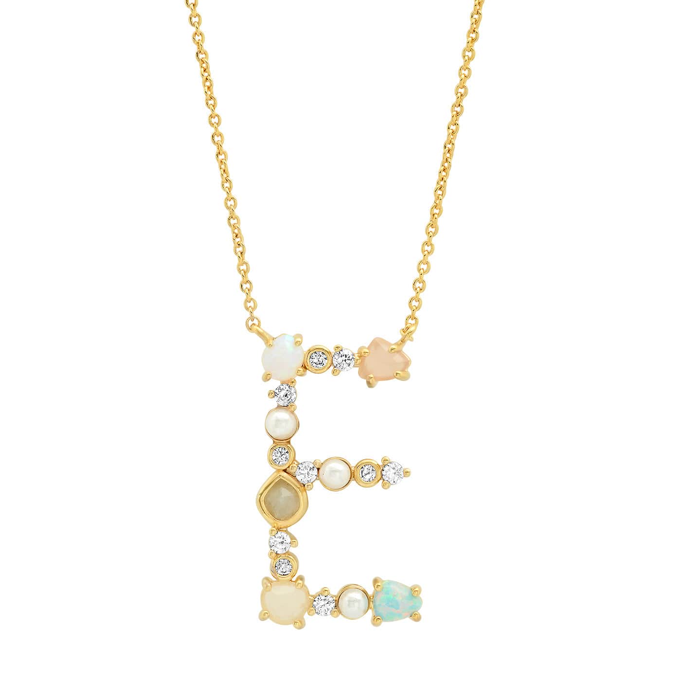 Opal & Pearl Initial Necklace - Image 6