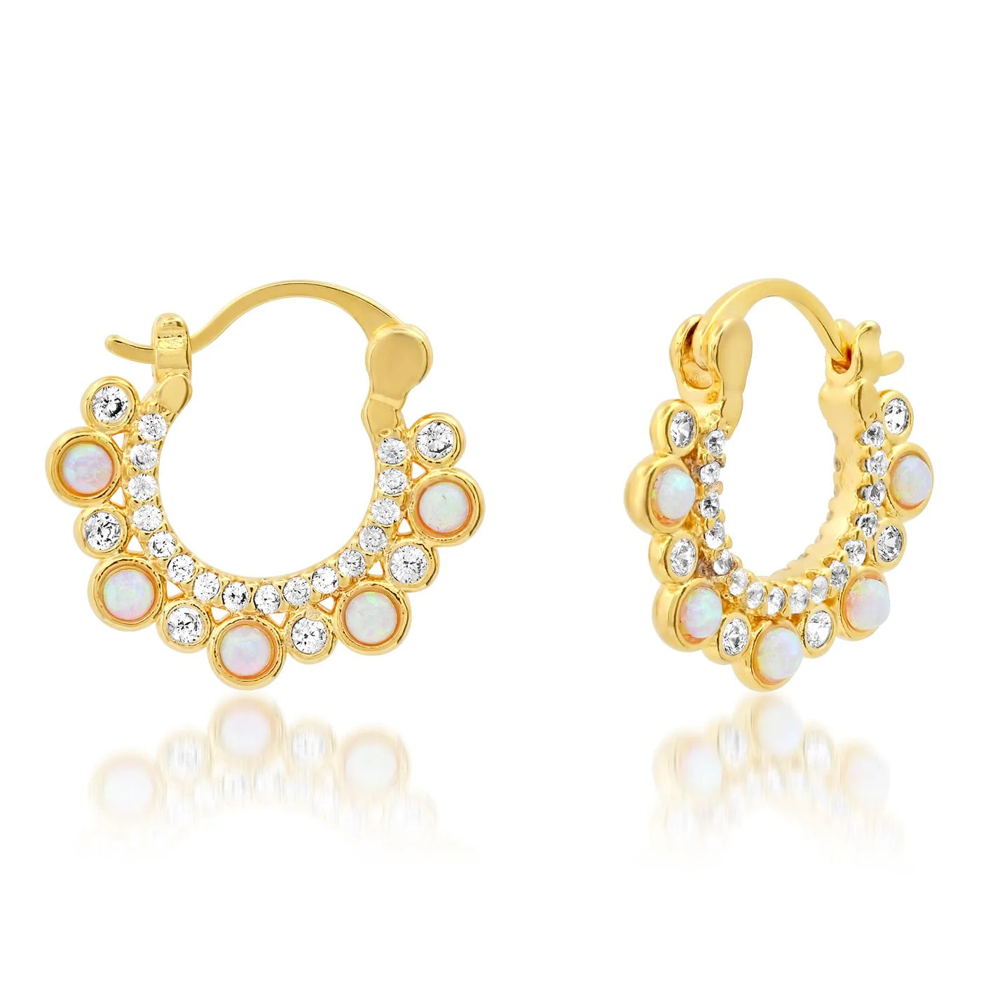 Opal Huggie Hoops
