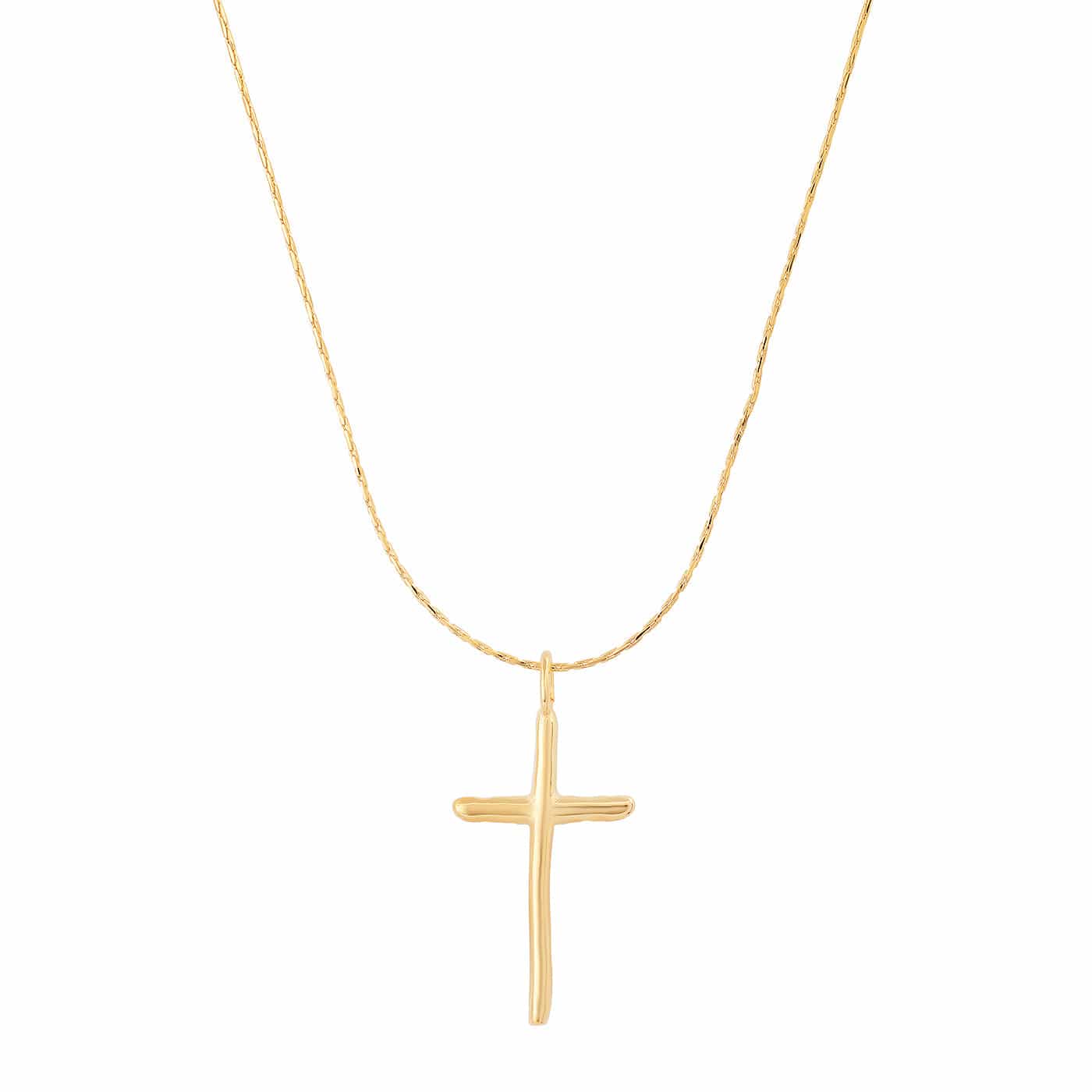 Organic Gold Cross Necklace