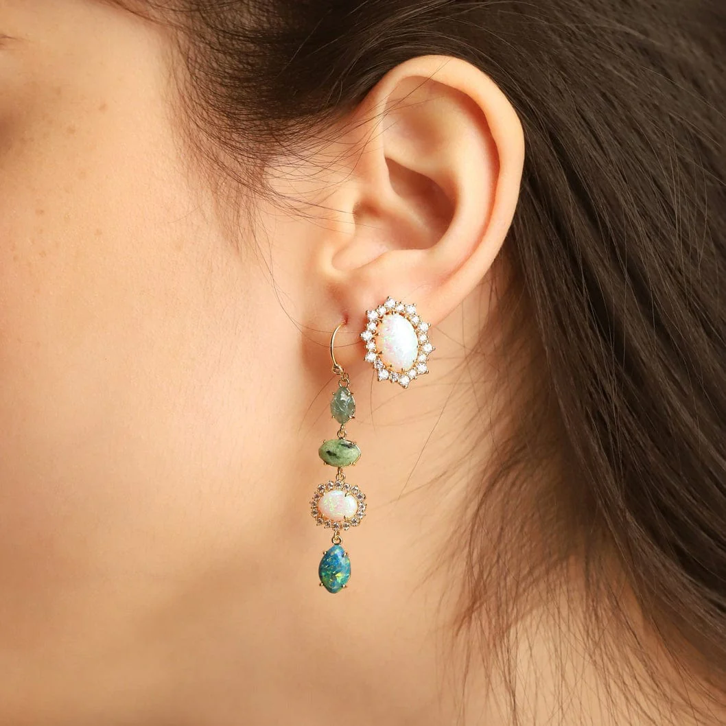 Organic Stone Drop Earrings - Image 2