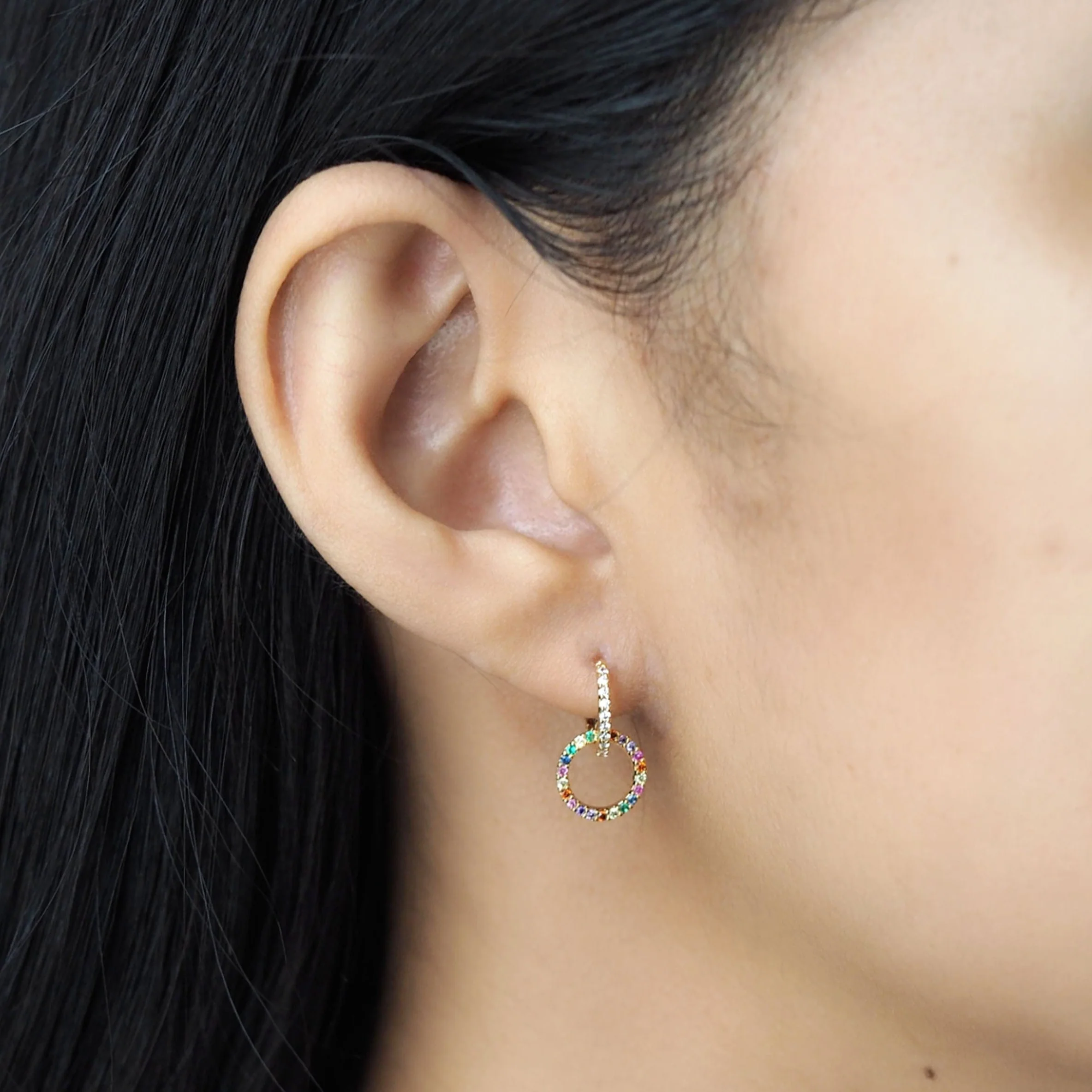 Rainbow Charm Huggie - Image 2