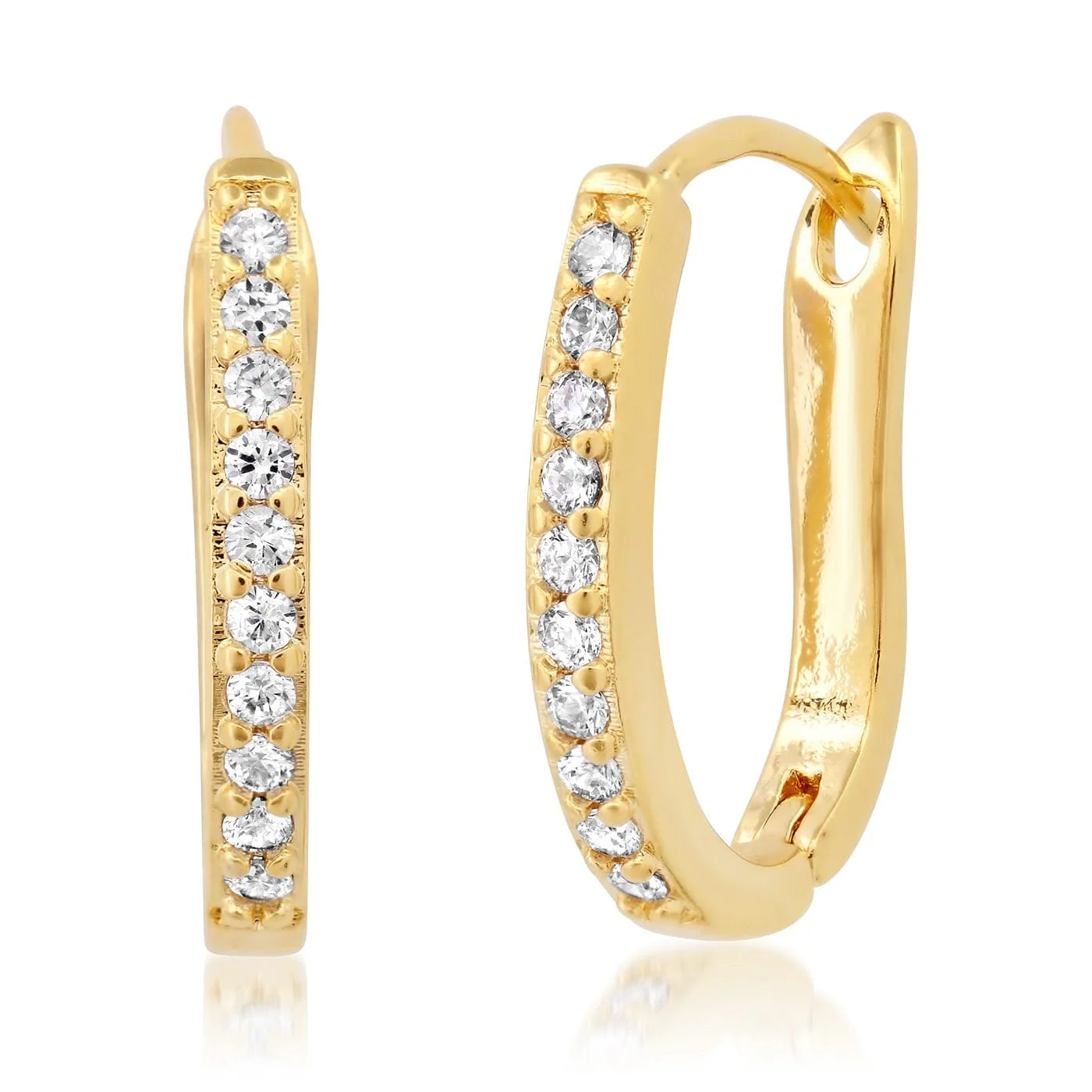 Pave CZ Elongated Huggies