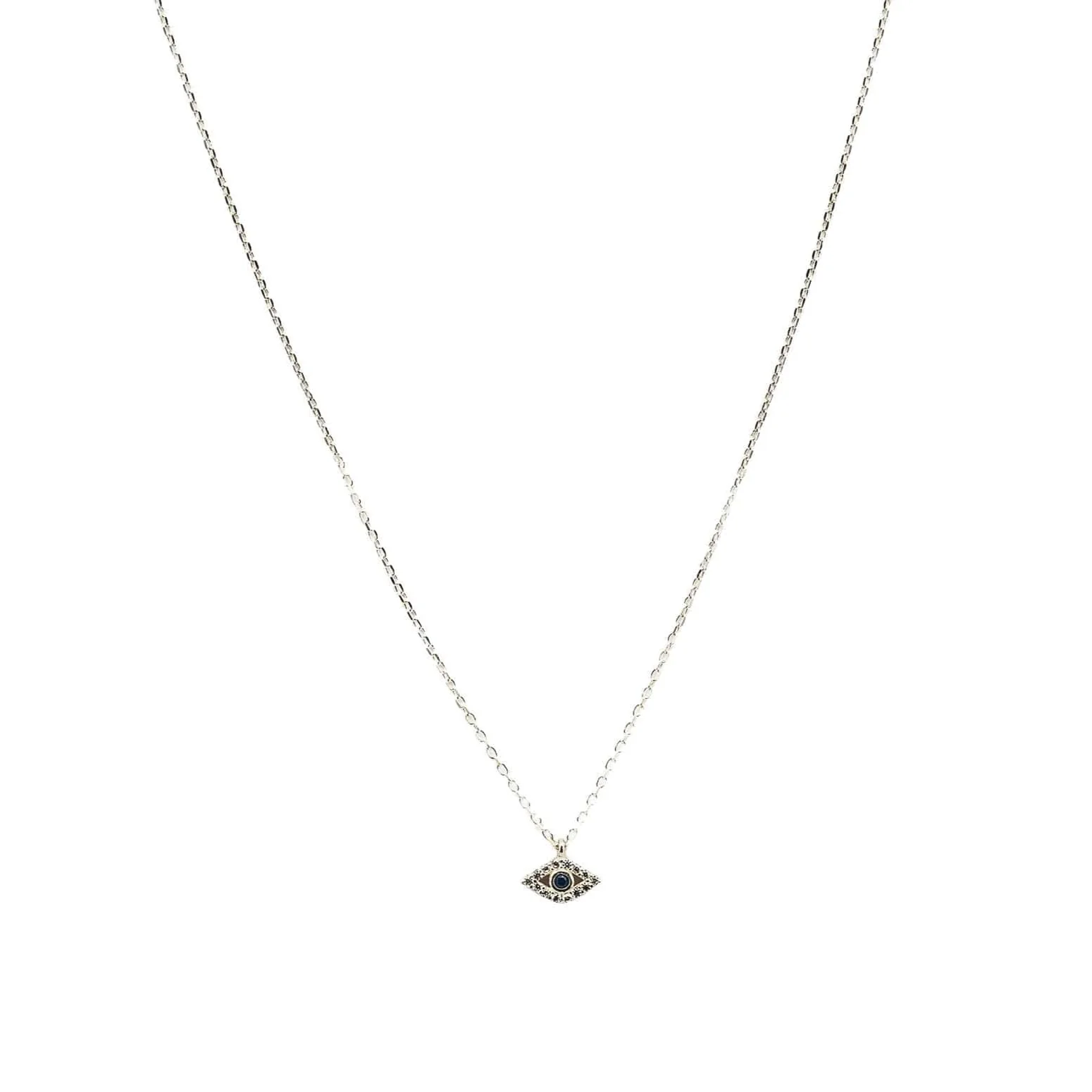 Pave Evil Eye Necklace With Montana